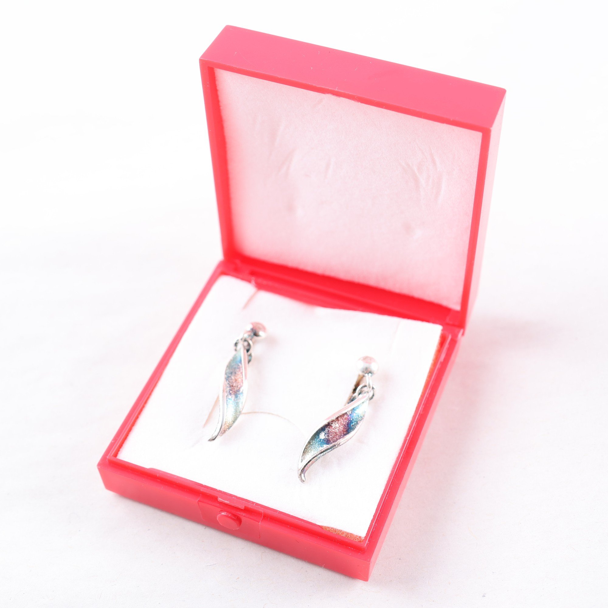 Örhängen, silver, emalj, brv: 3.5g