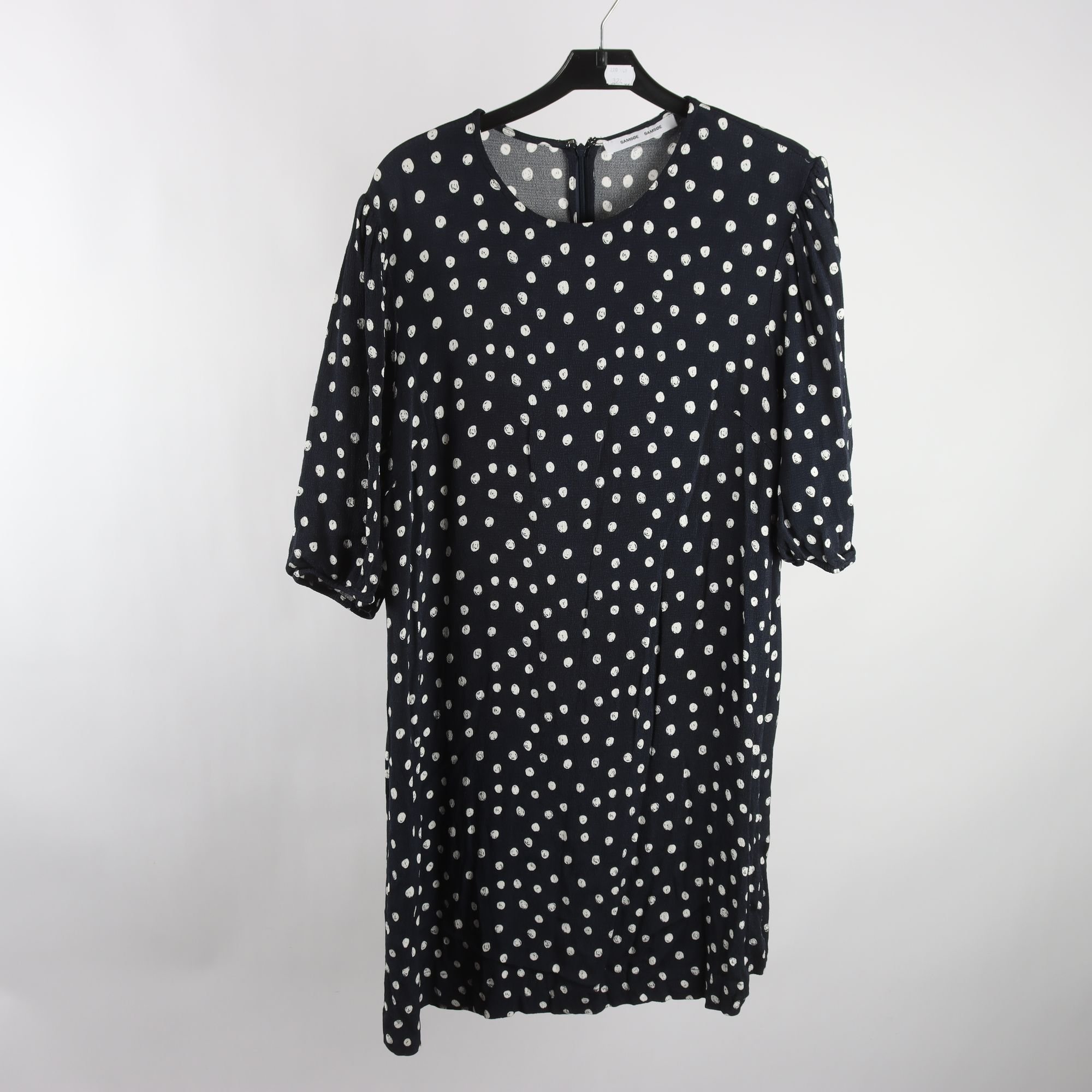 Klänning, Samsør Samsøe, prickig, blå, stl. L.