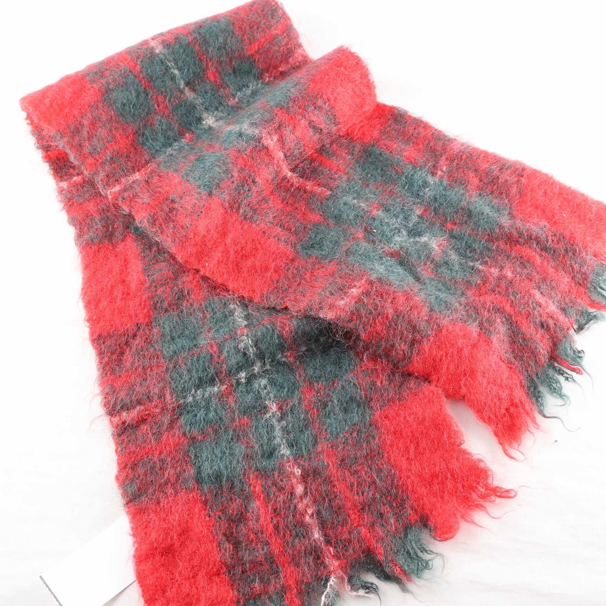 Halsduk, Hand Woven in Scotland, röd, mohair.