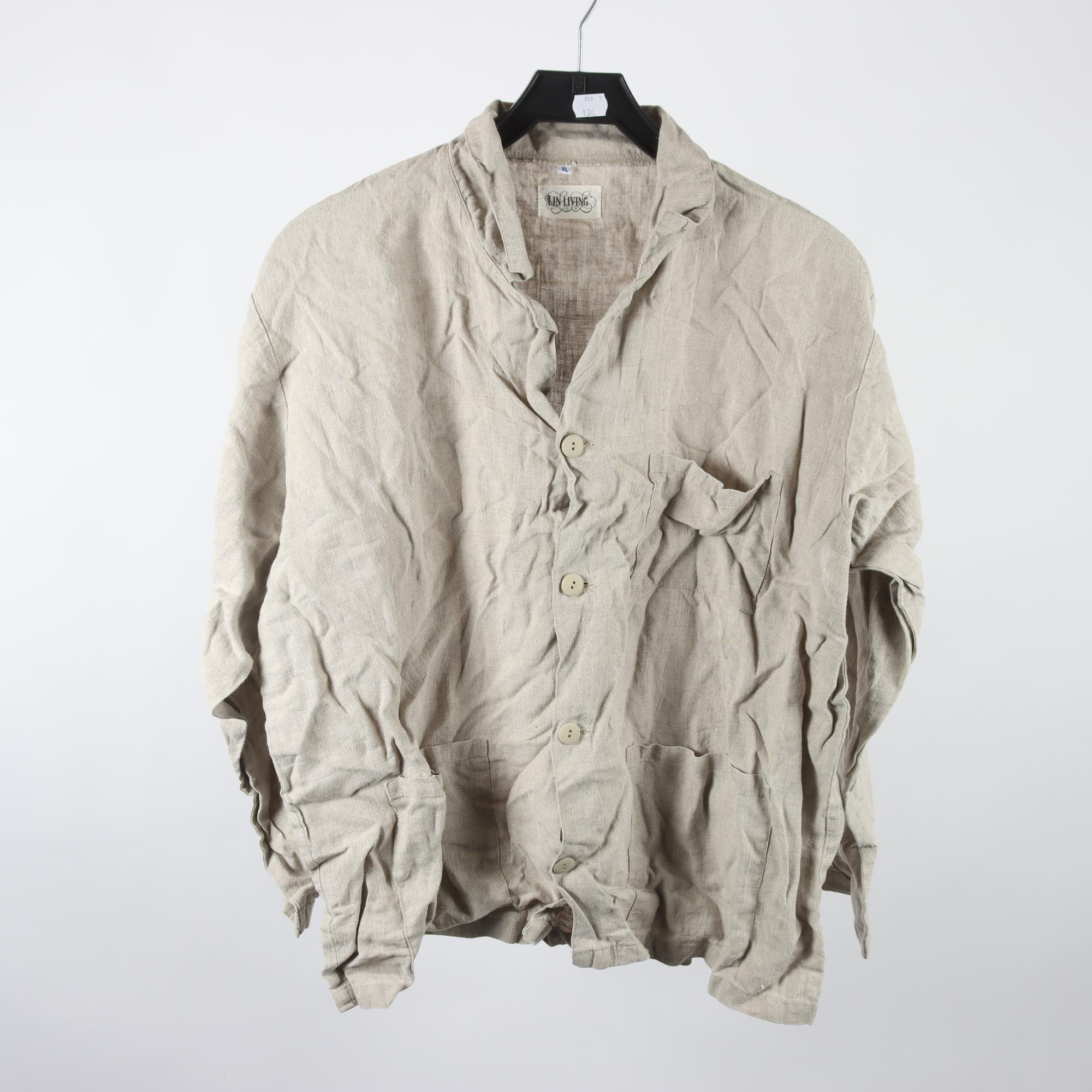 Skjortjacka, Lin Living, beige, 100% lin, slt. XL.