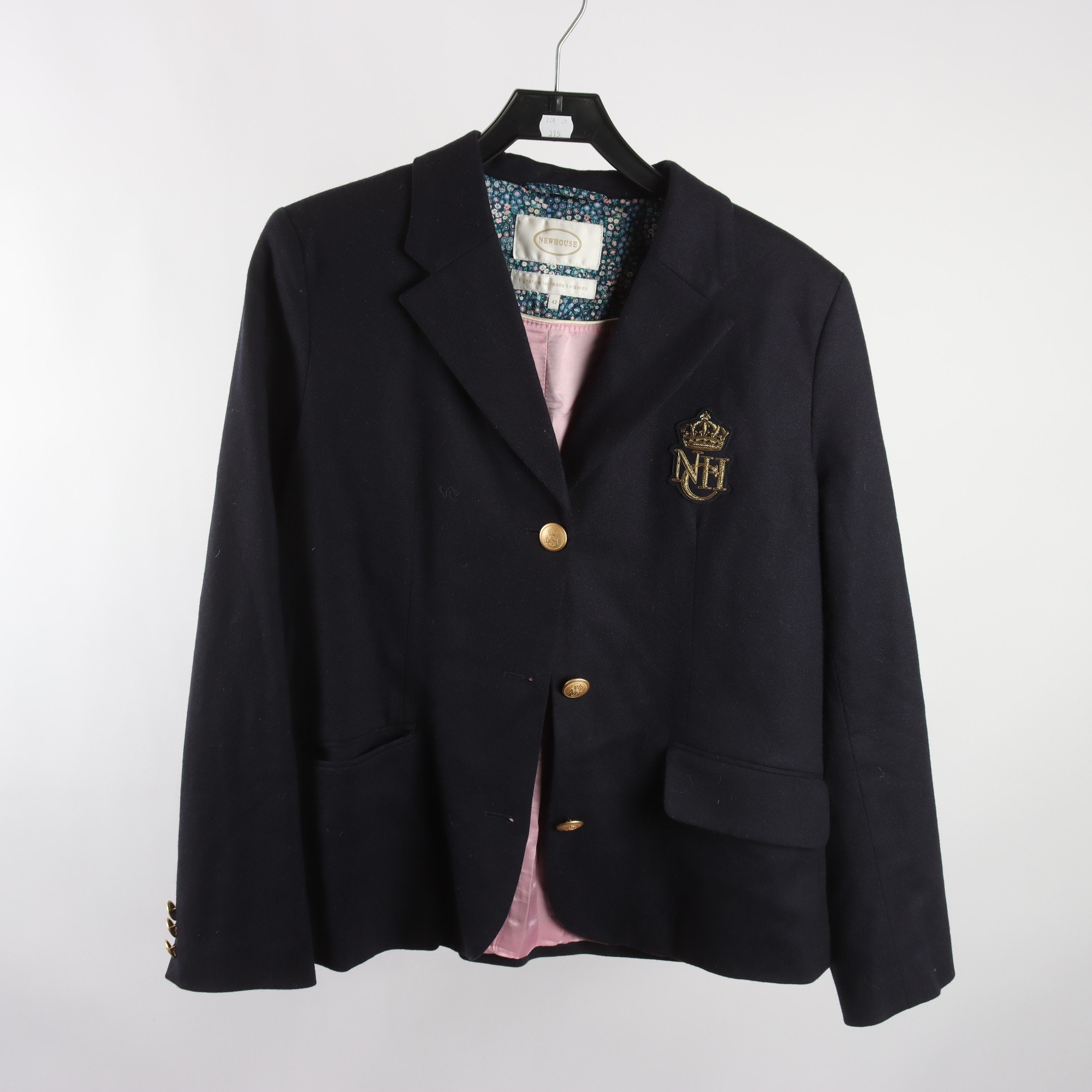 Kavaj, Newhouse, blå, lammull, cashmere, stl. 42.