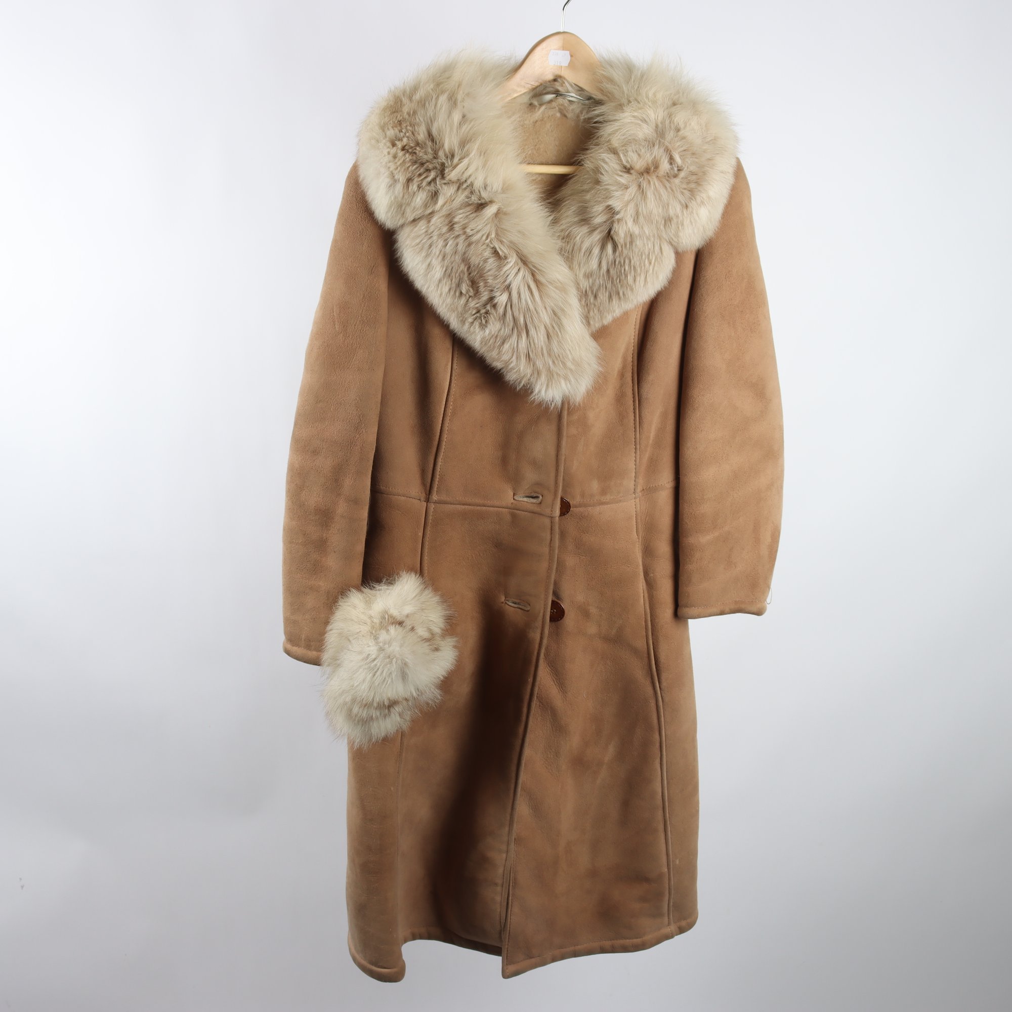 Mockakappa med mössa, Lesslies, beige, stl. ca. XS.