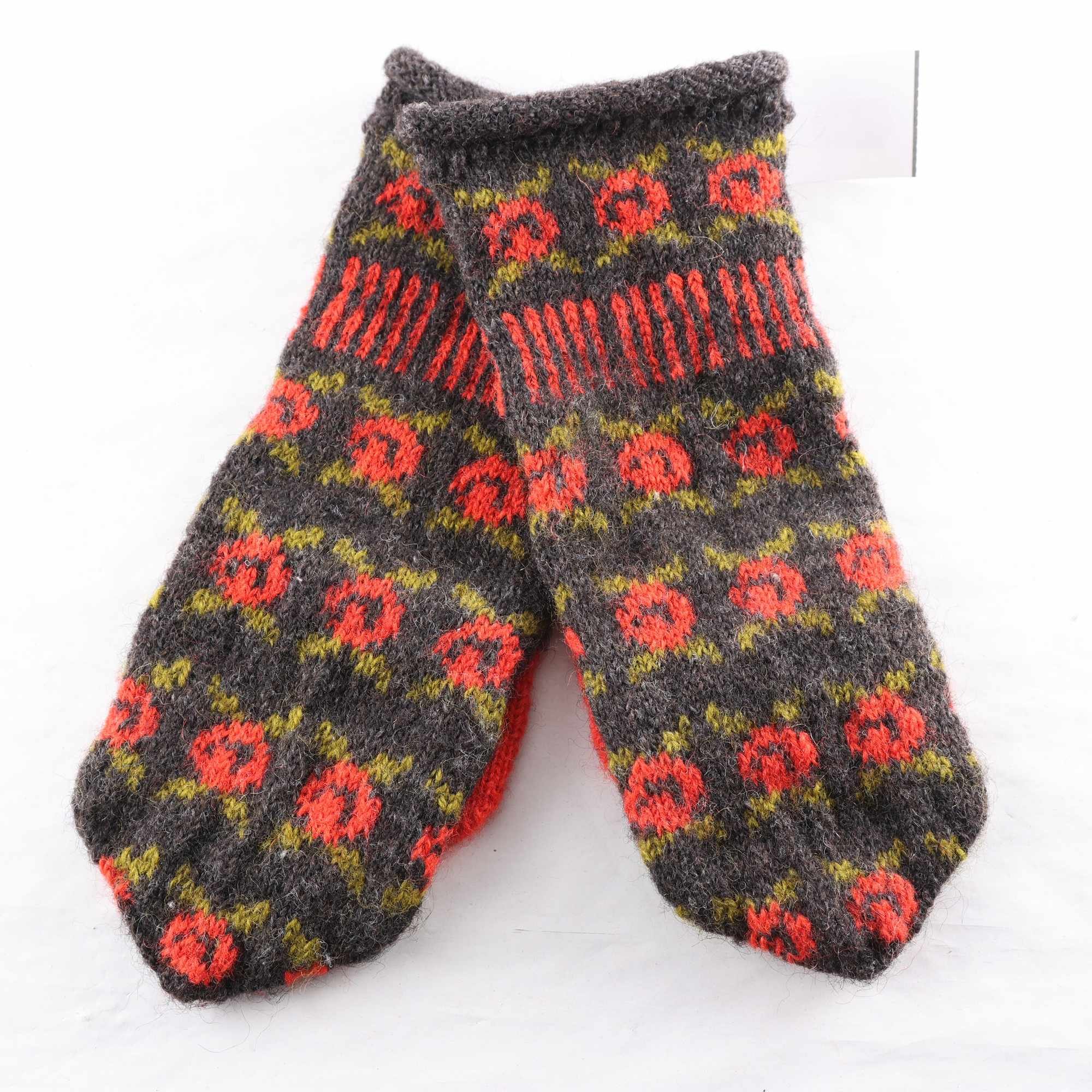 Vantar, Okänd, grå, orange, ull.