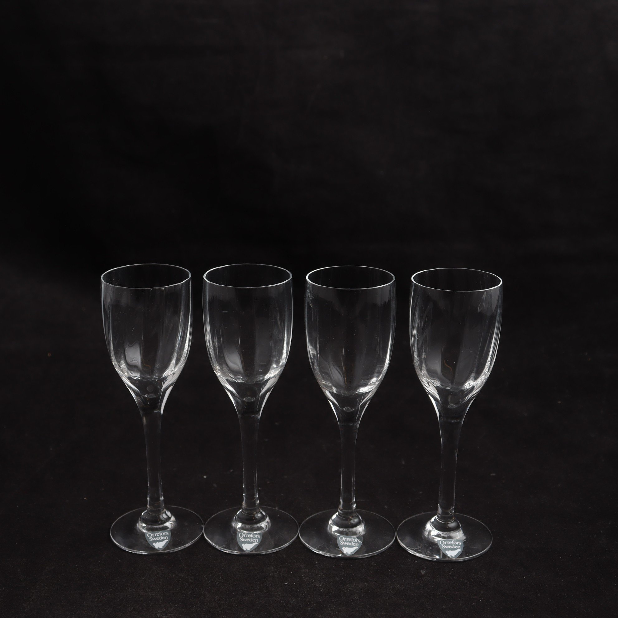 Snapsglas, Orrefors Optica Symphony, Gunnar Cyrén, 4 st