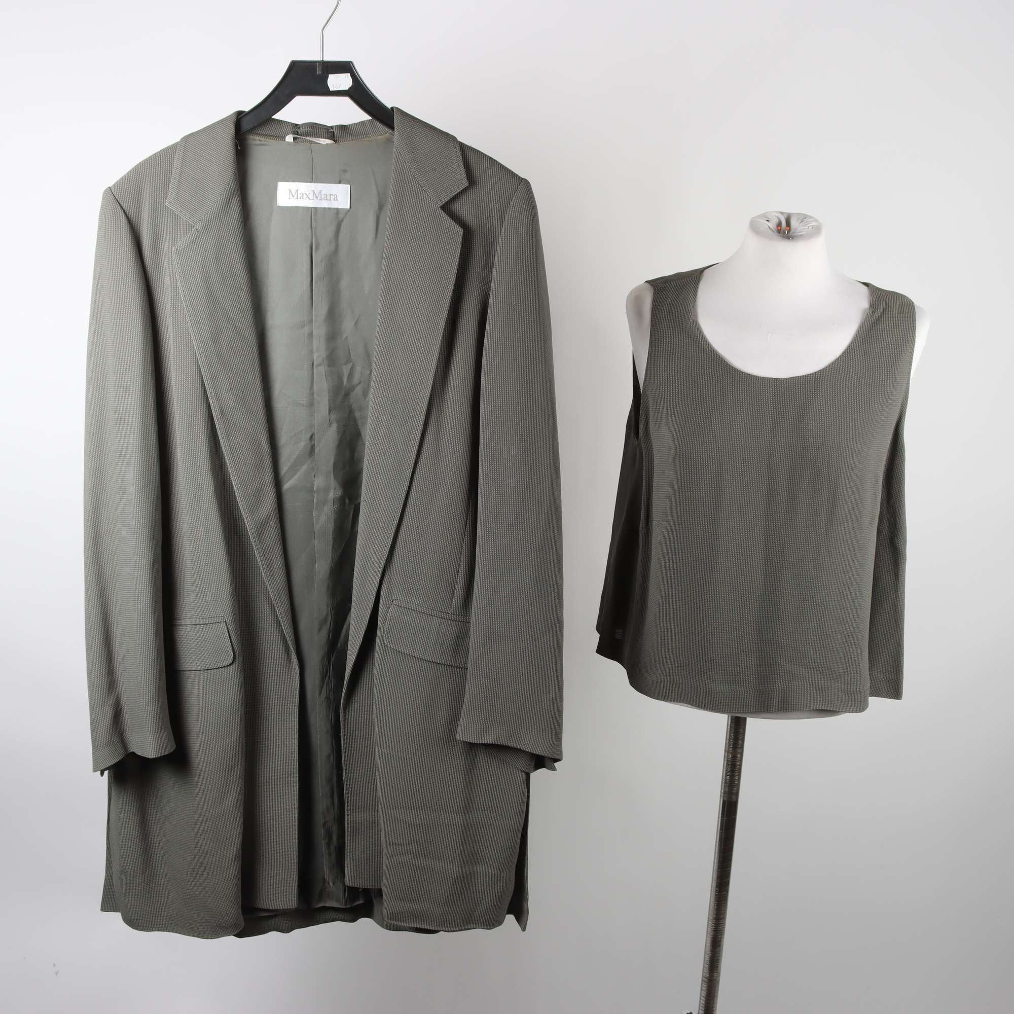 2-delat set,linne/kappa, MaxMara, grå, stl. 42