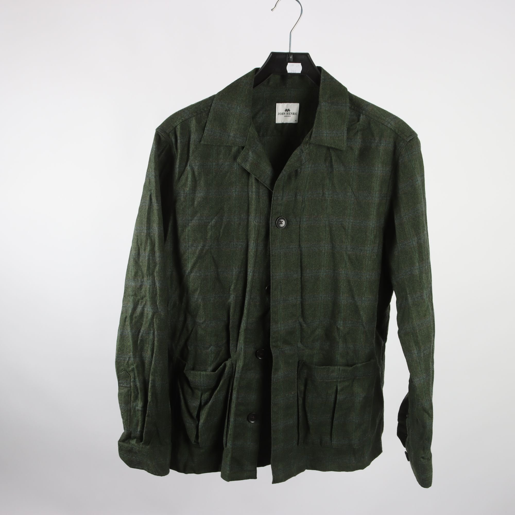 Skjortjacka, John Henric, grön, 100% ull, stl. M.