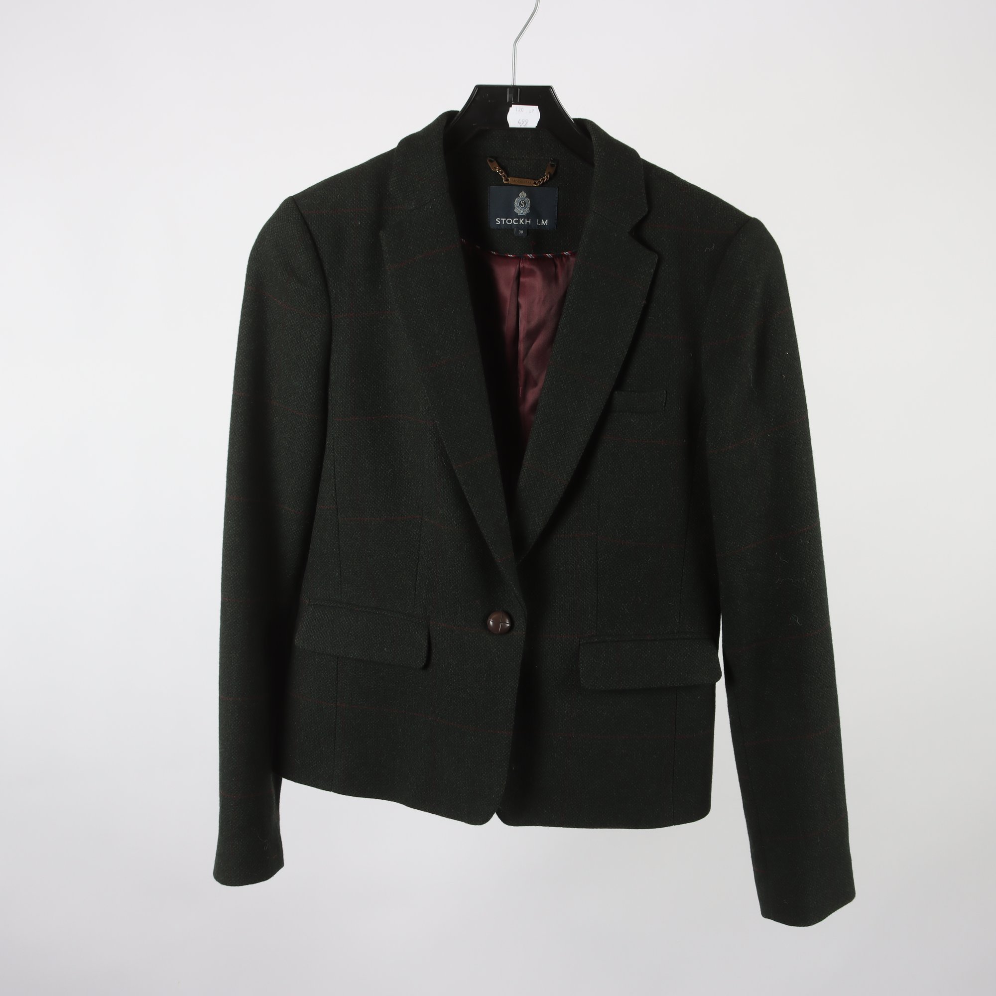 Kavaj, Stockh LM, grön, ull, stl. 38.