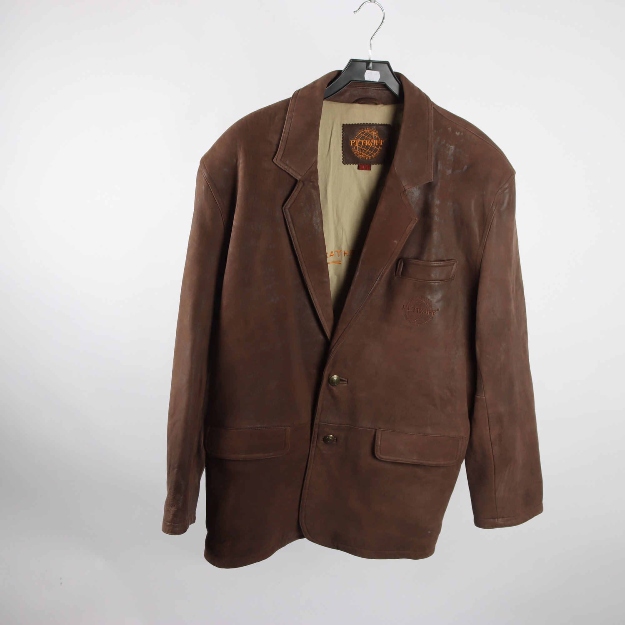 Skinnkavaj, Petroff, brun, stl. L.