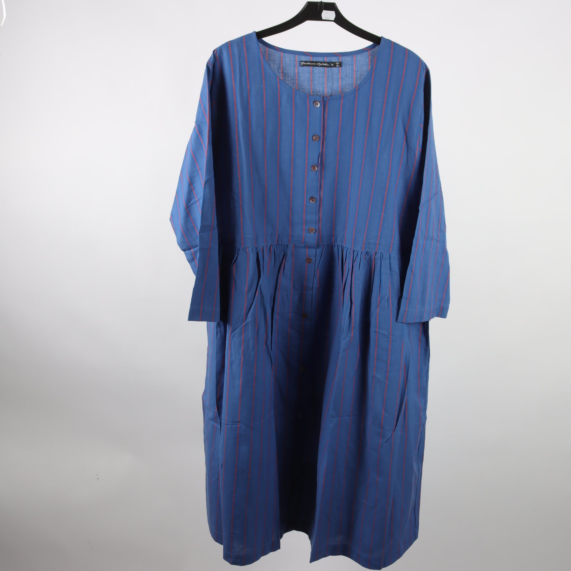 Klänning, Gudrun Sjödén, blå, orange, stl. XL.