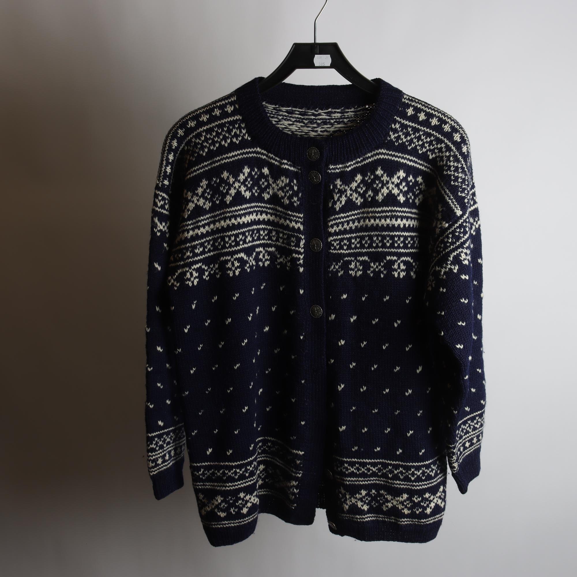 Kofta, Okänd, blå, vit, stl. ca. M/L.