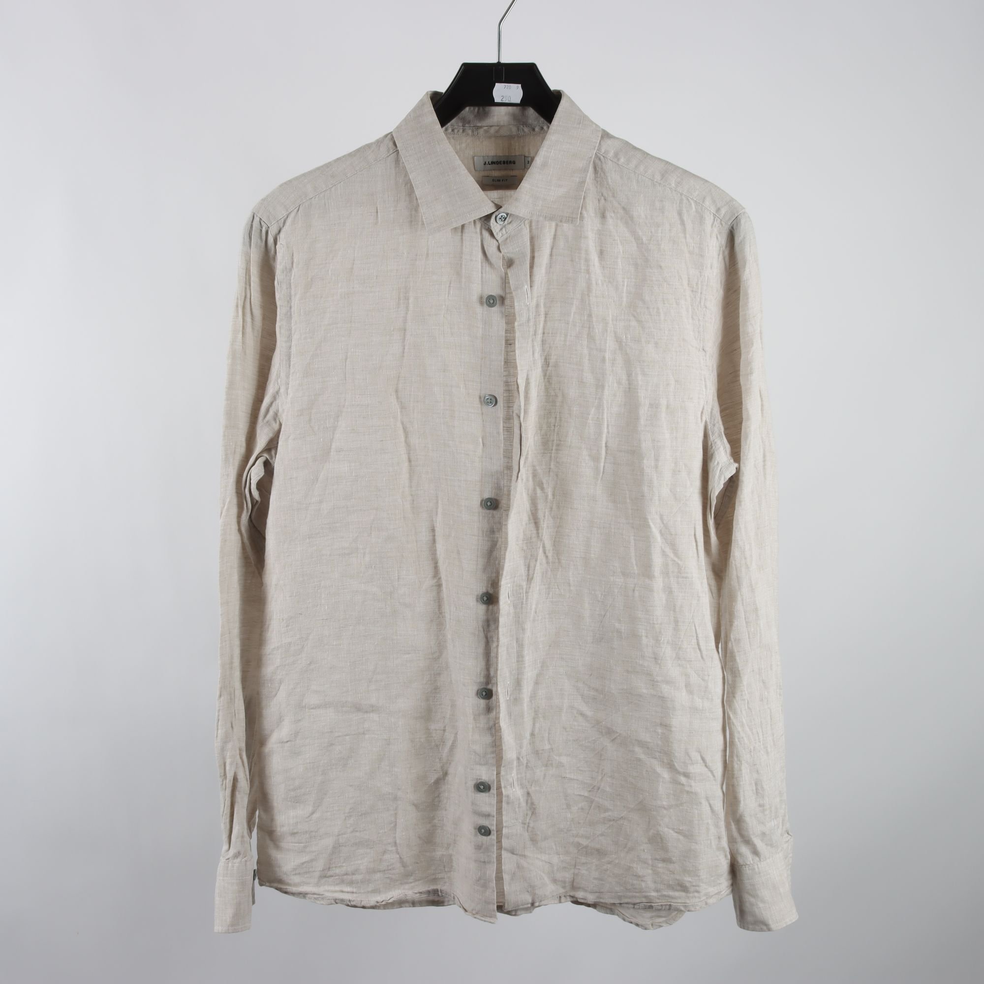 Skjorta, J.Lindeberg, beige, slim fit, lin, stl. M.