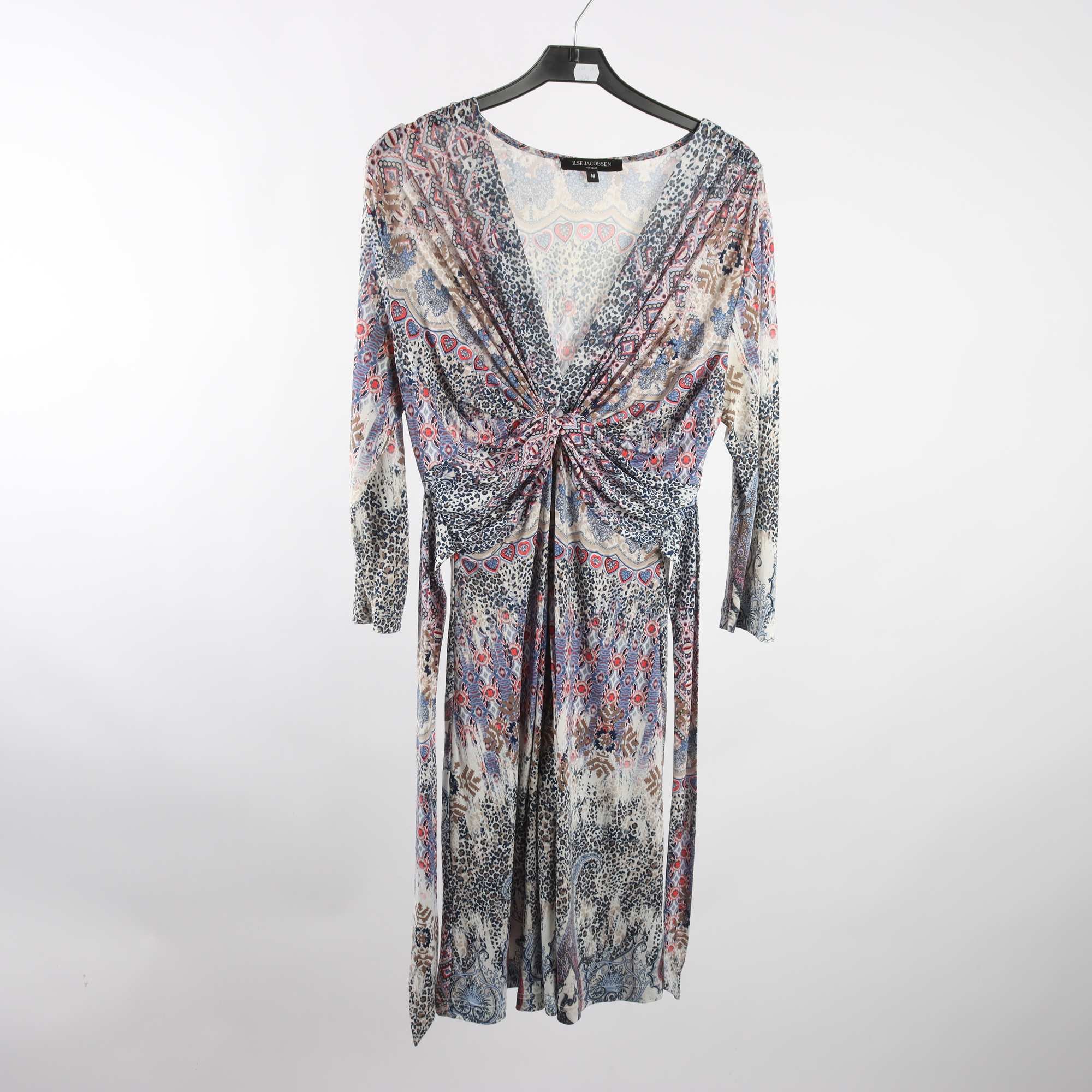 Klänning, Ilse Jacobsen, mönstrad, blå, stl. M.
