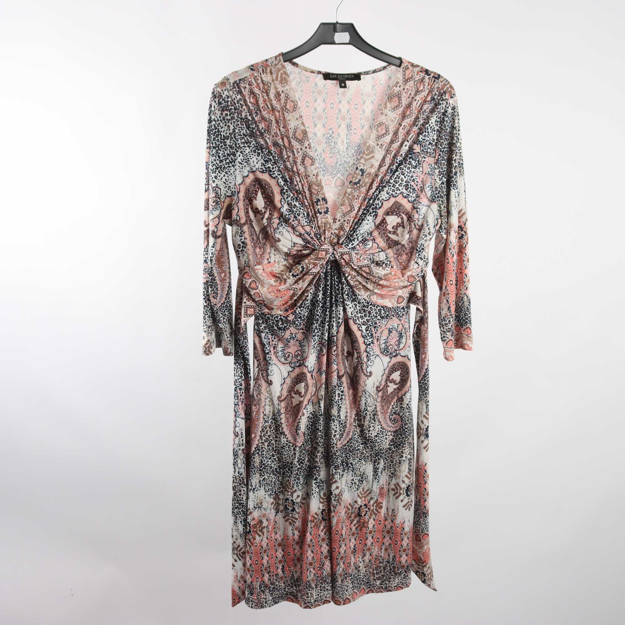 Klänning, Ilse Jacobsen, mönstrad, vit, stl. M.