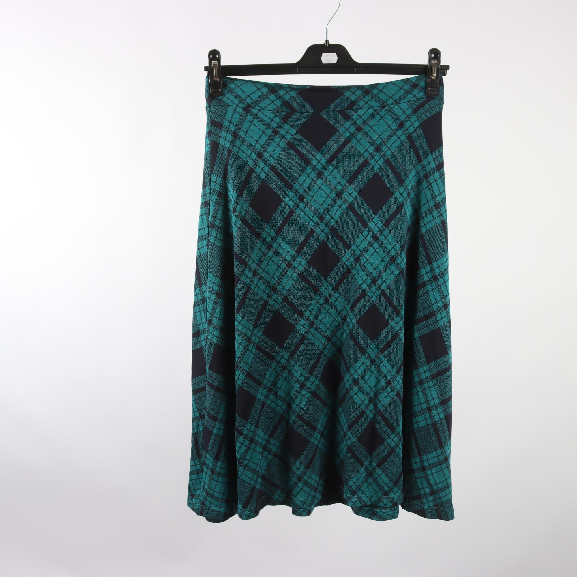 Kjol, Jumperfabriken, turkos, svart, stl. XS.