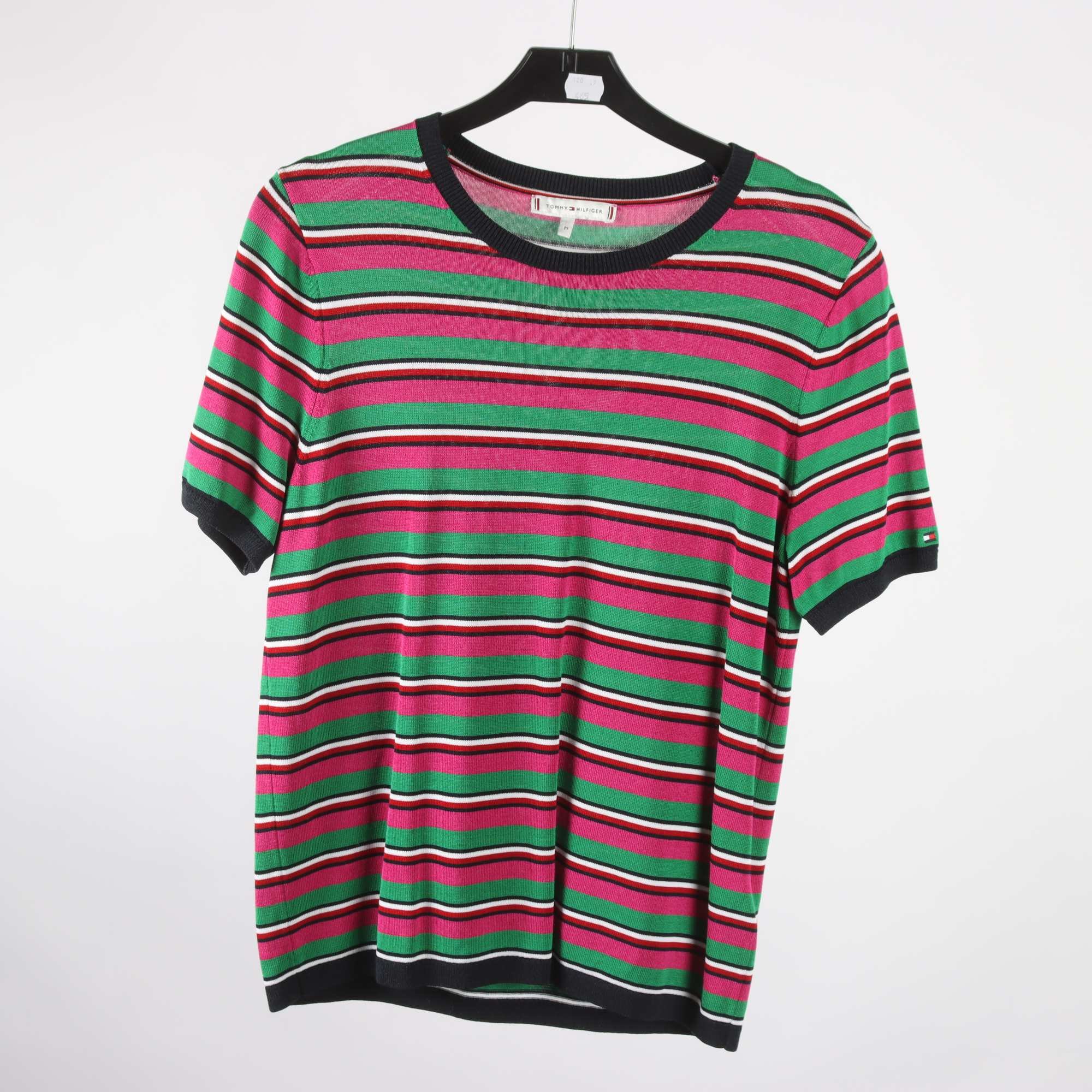 Tröja, Tommy Hilfiger, randig, grön, rosa, stl. M.