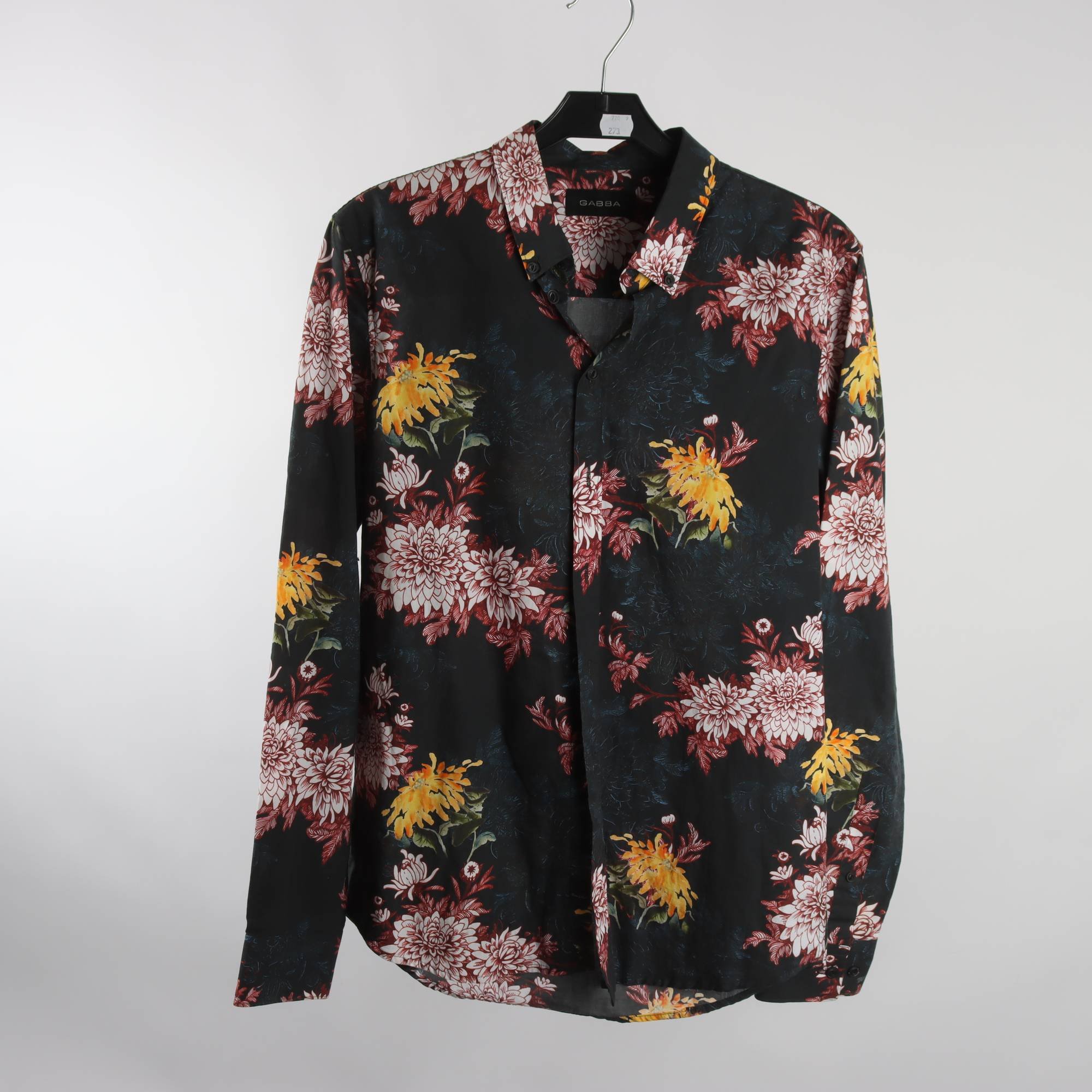 Skjorta, Gabba, blommig, svart, stl. S.