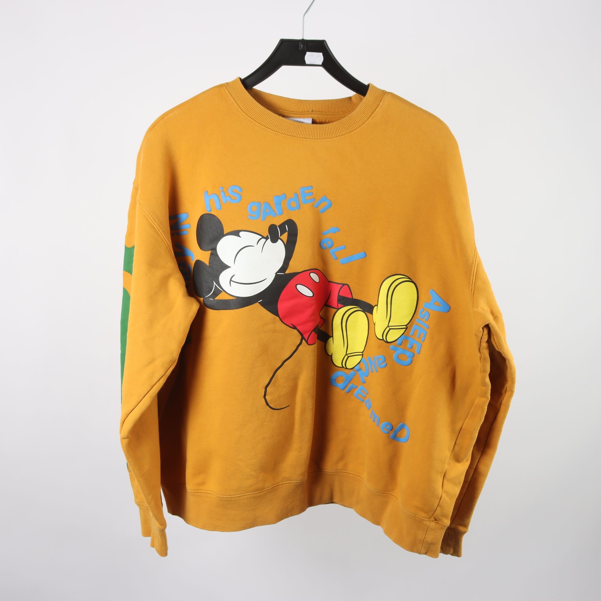 Tröja, Mickey & Co, senapsgul, Musse Pigg, stl. ca. L/XL.