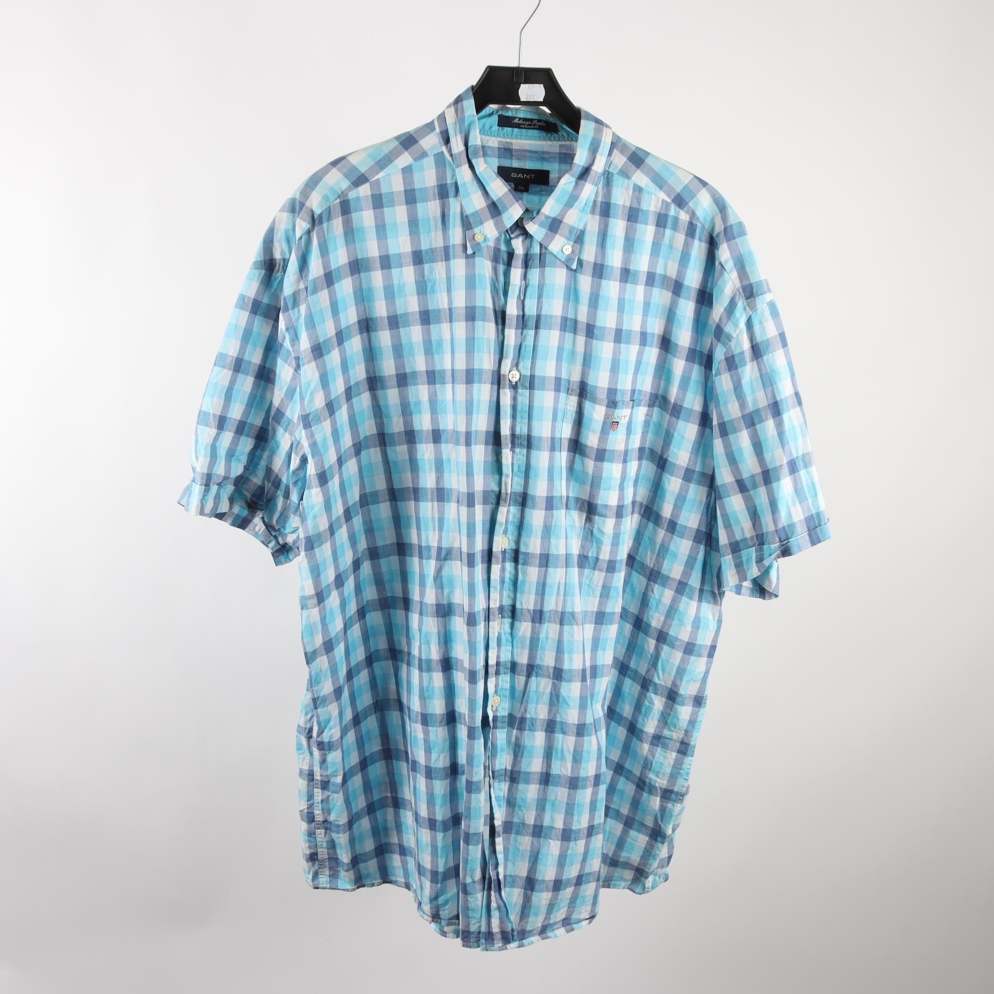 Skjorta, Gant, rutig, blå, stl. 3XL.