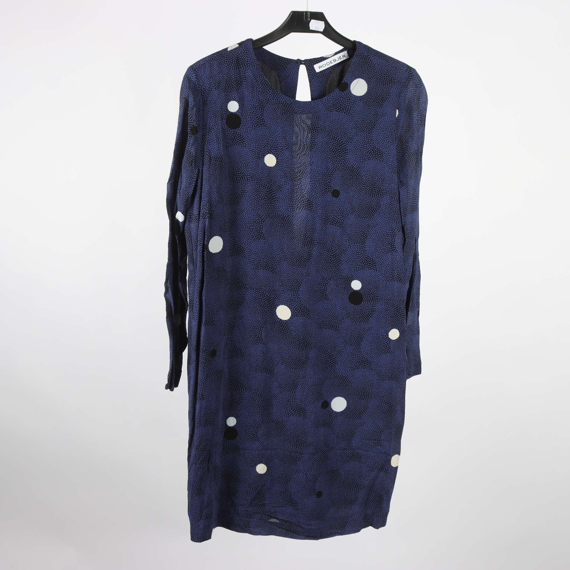 Klänning, Rodbjer, blå, svart, mönstrad, stl. S