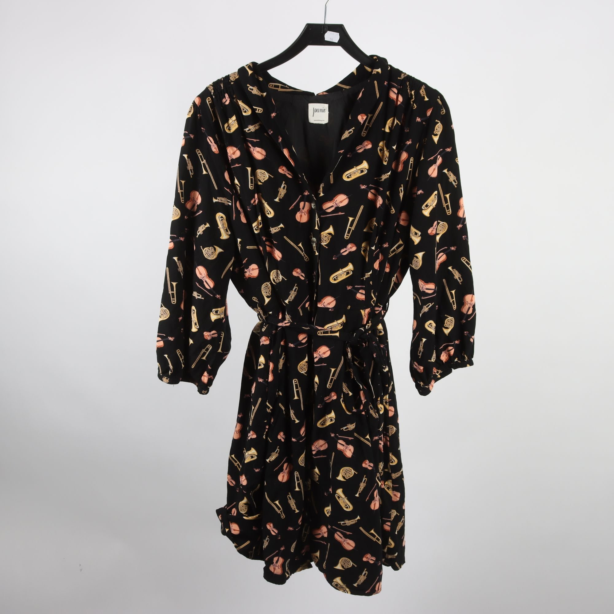 Klänning, Joanie, svart, mönstrad, stl. 48