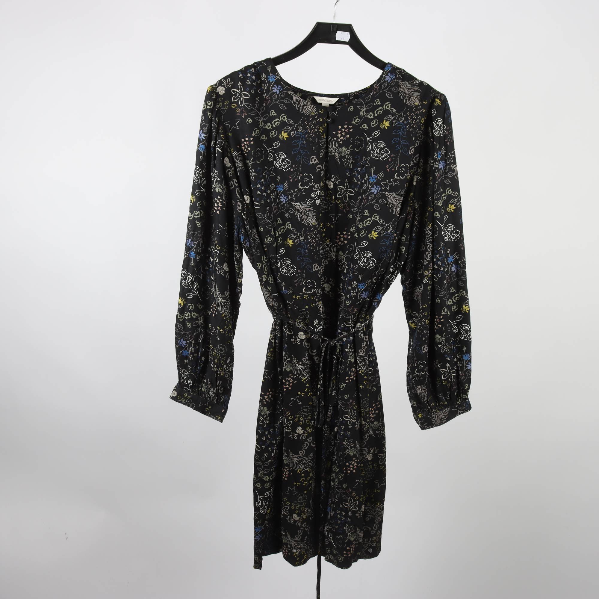 Klänning, Monsoon, svart, mönstrad, stl. XL