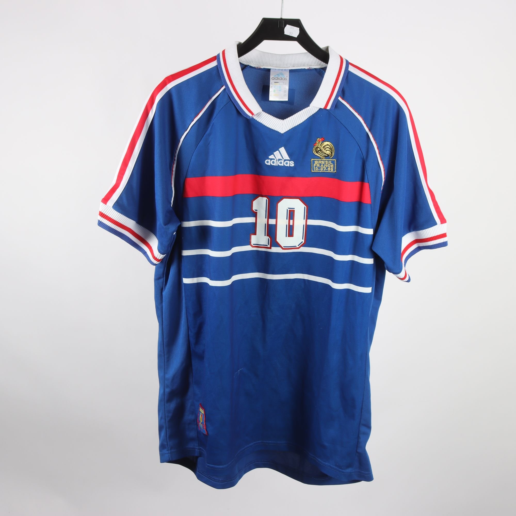 Fotbollströja, Adidas, Zidane 10, blå, röd, vit, stl. XXL