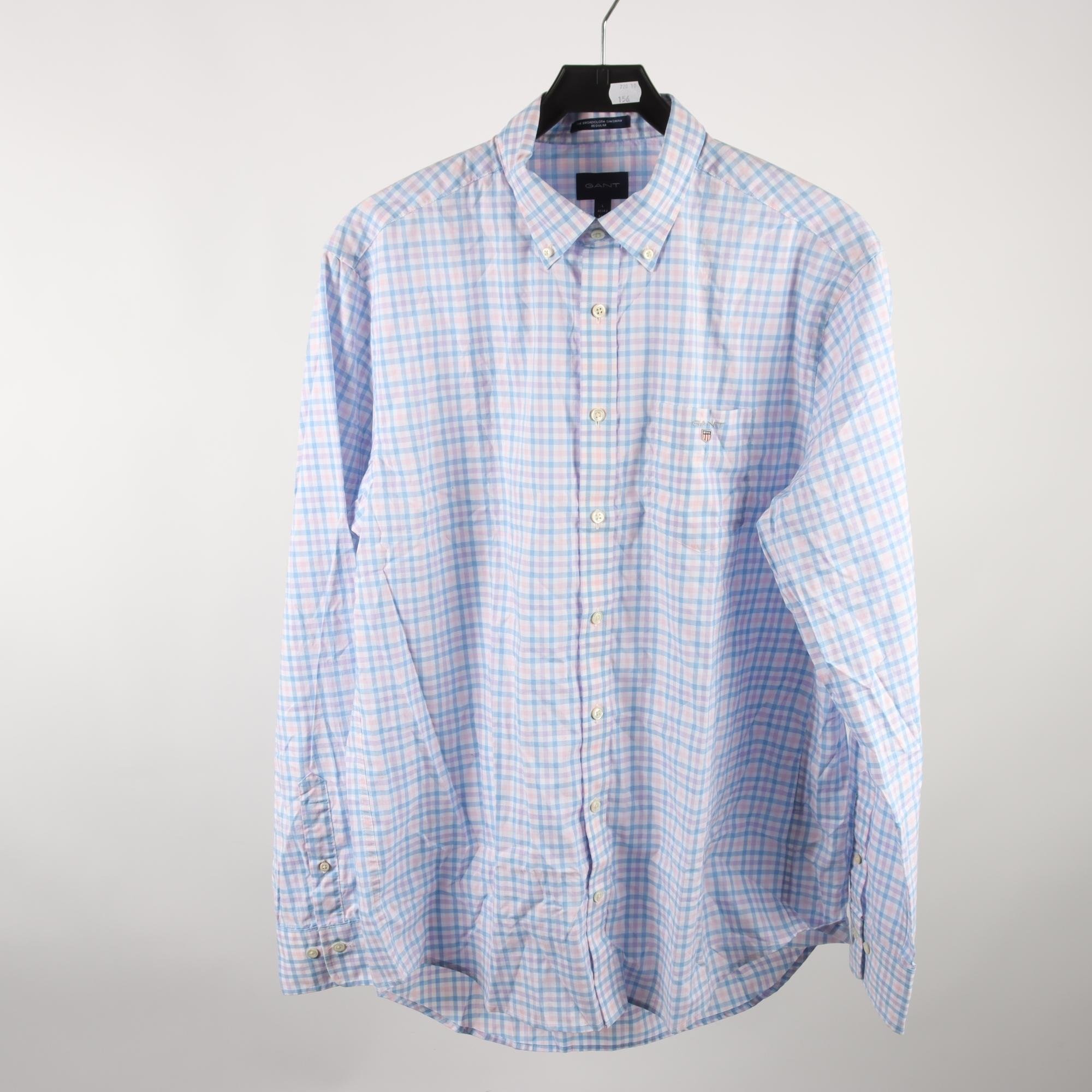 Skjorta, Gant, blå, rosa, vit, rutig, stl. L