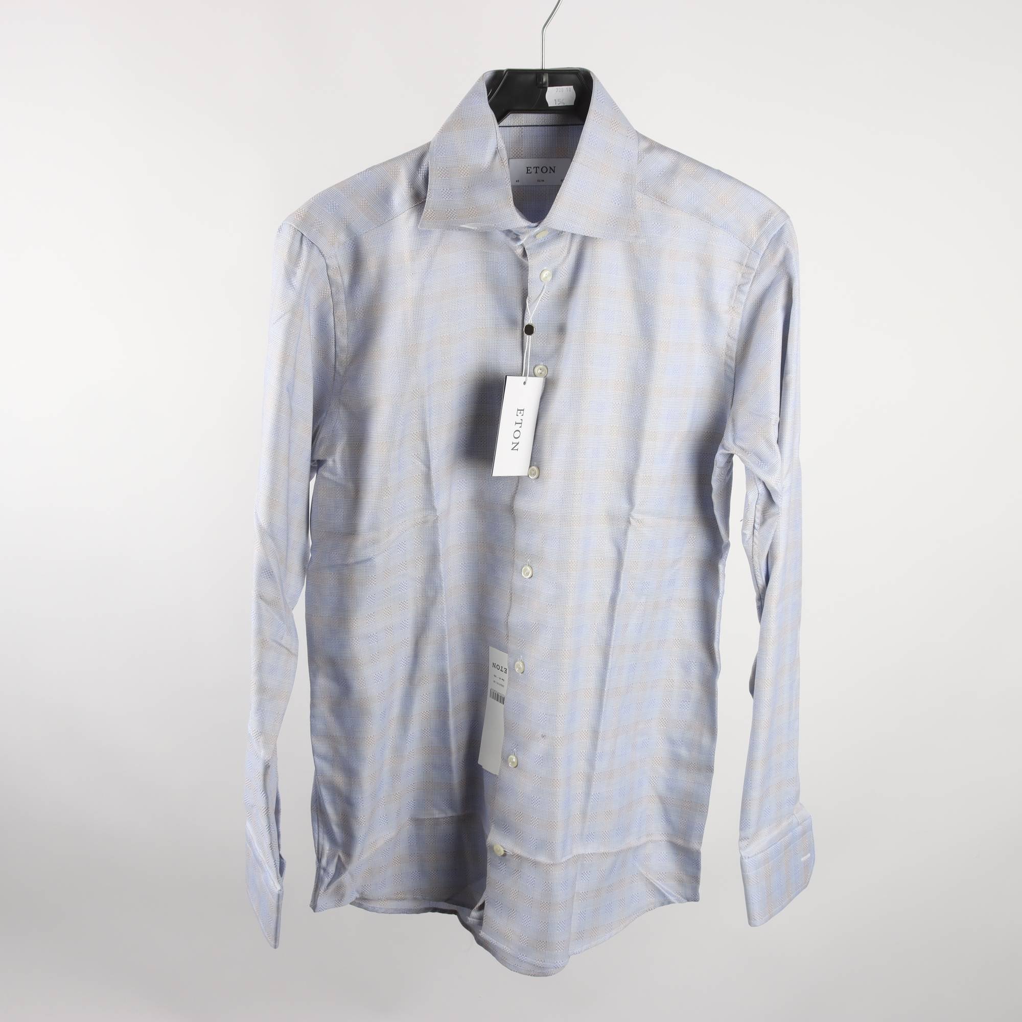 Skjorta, Eton, blå, beige, stl. M