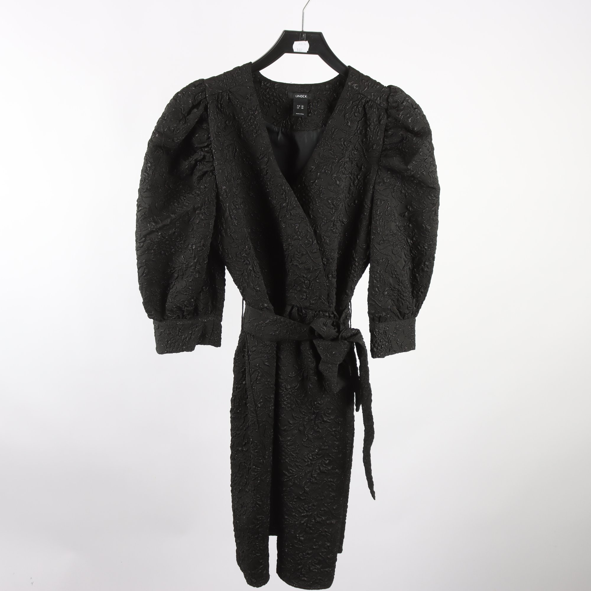 Klänning, Lindex, svart, glittrig stl. XS