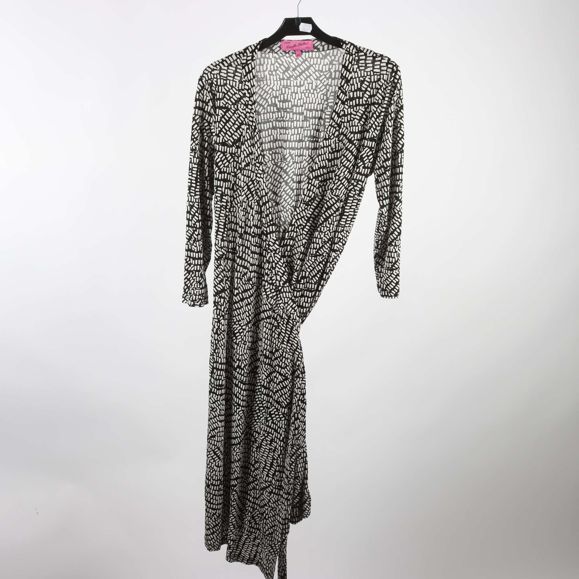 Klänning, Camilla Thulin, svart, vit, mönstrad, stl. 42