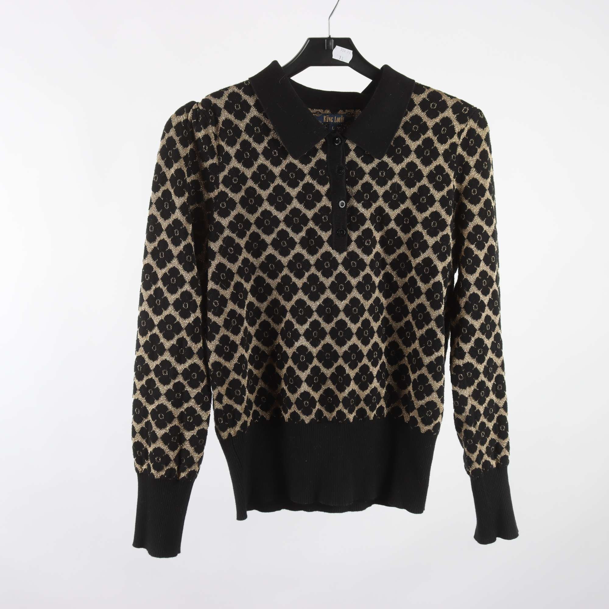 Tröja, King Louie, svart, guld, stl. L