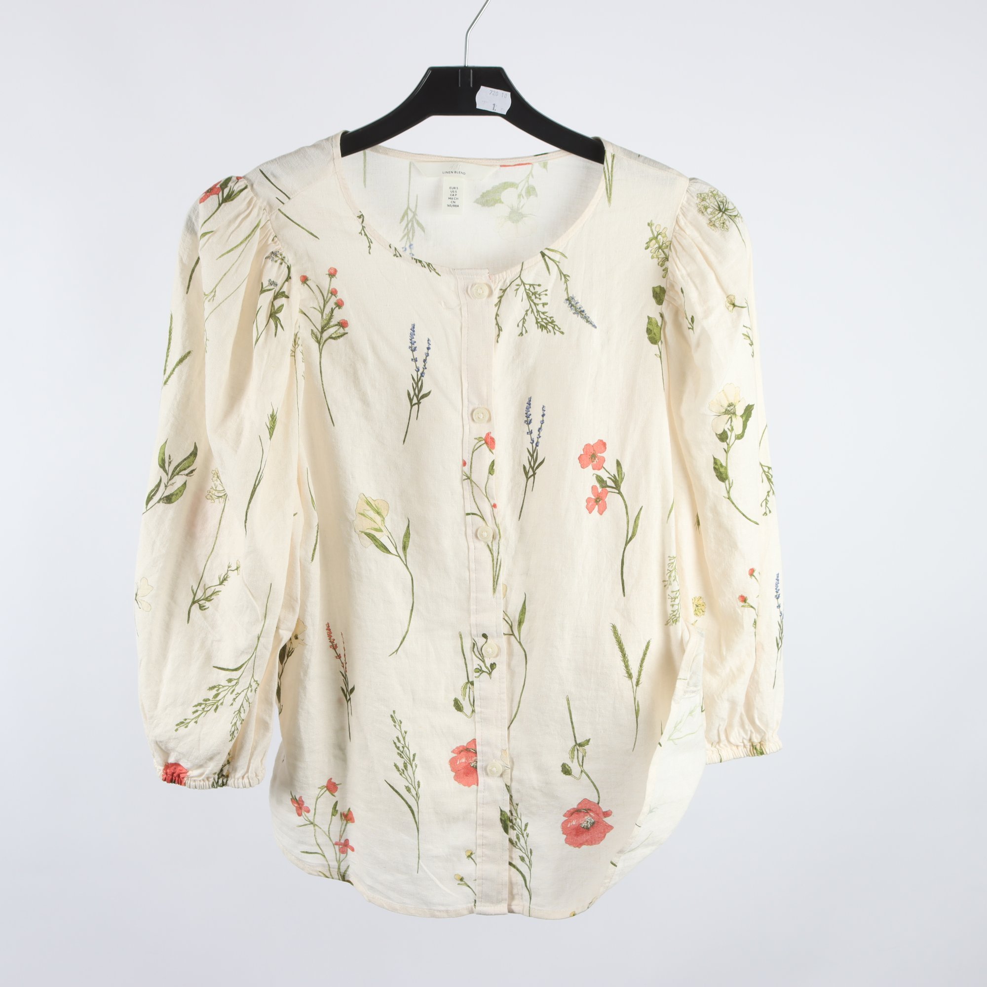 Blus, H&M, blommig, stl. S