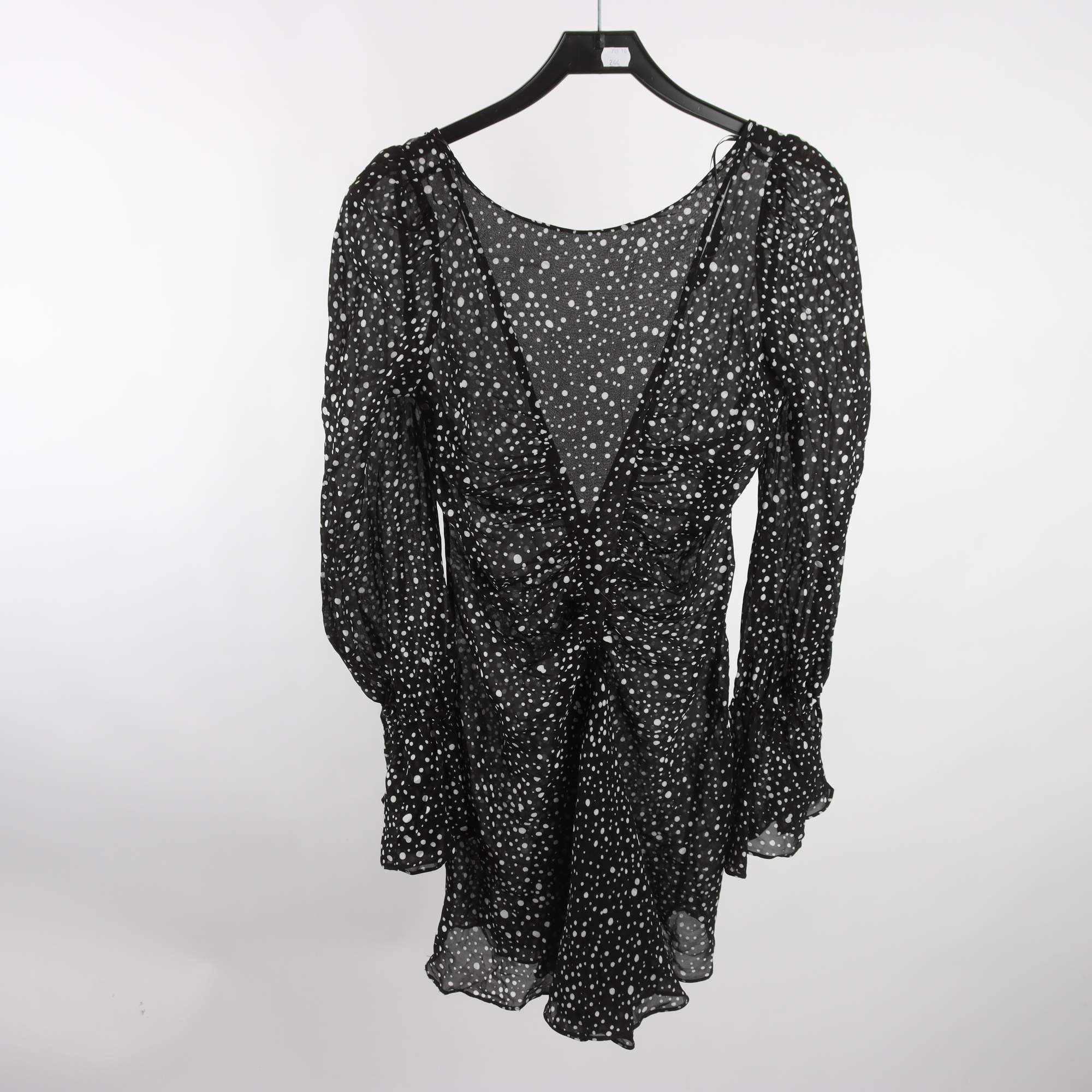 Klänning, Zara, svart, vit, prickig, stl. M