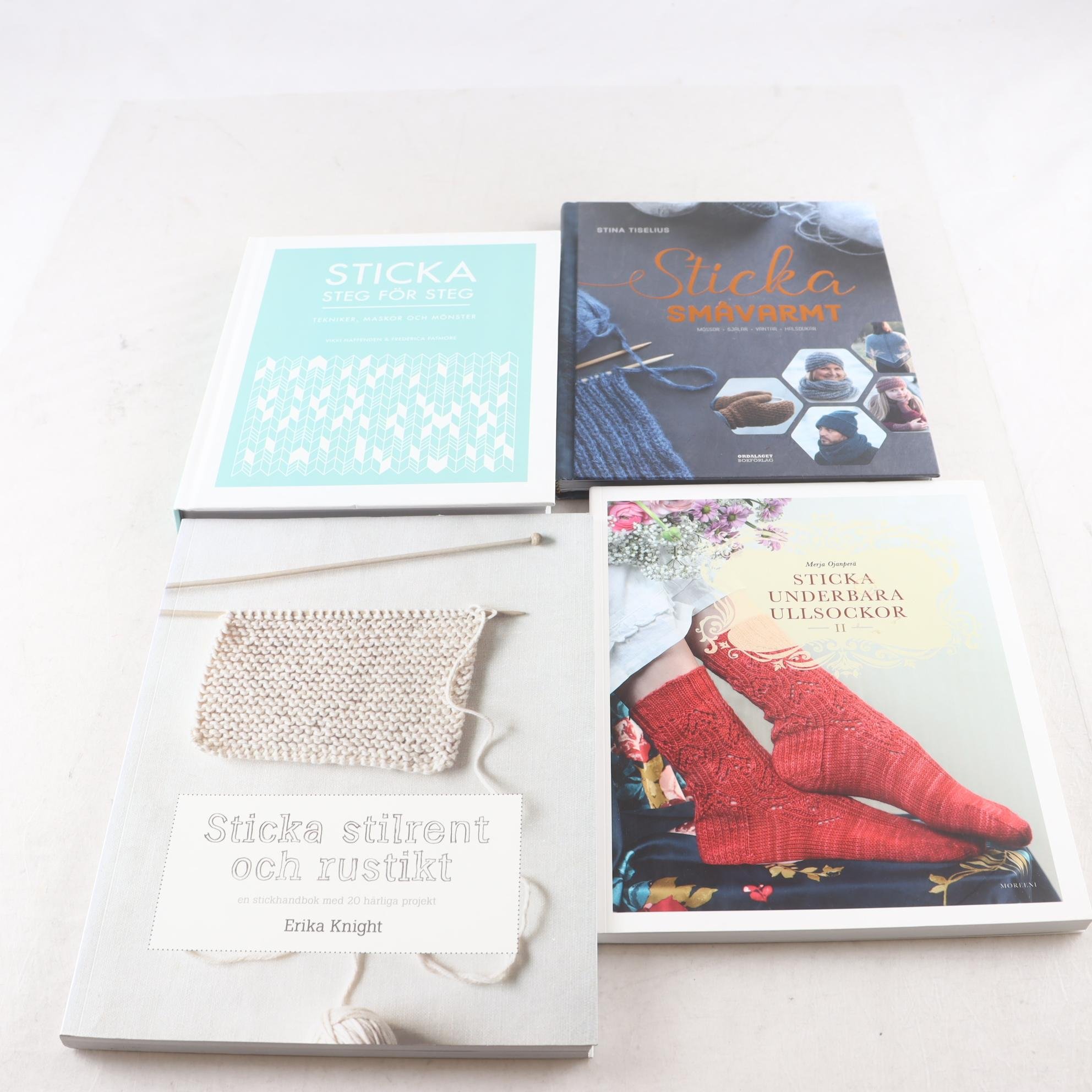 Stickning, bokpaket med 4 volymer