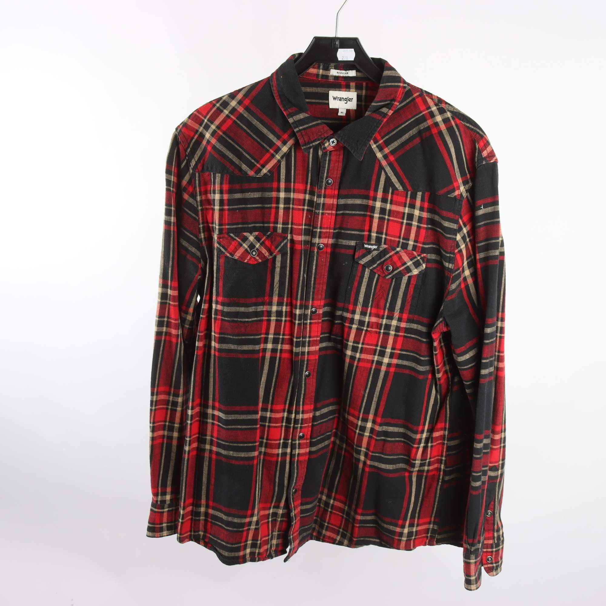 Skjorta, Wrangler, röd, svart, rutig, stl. XL
