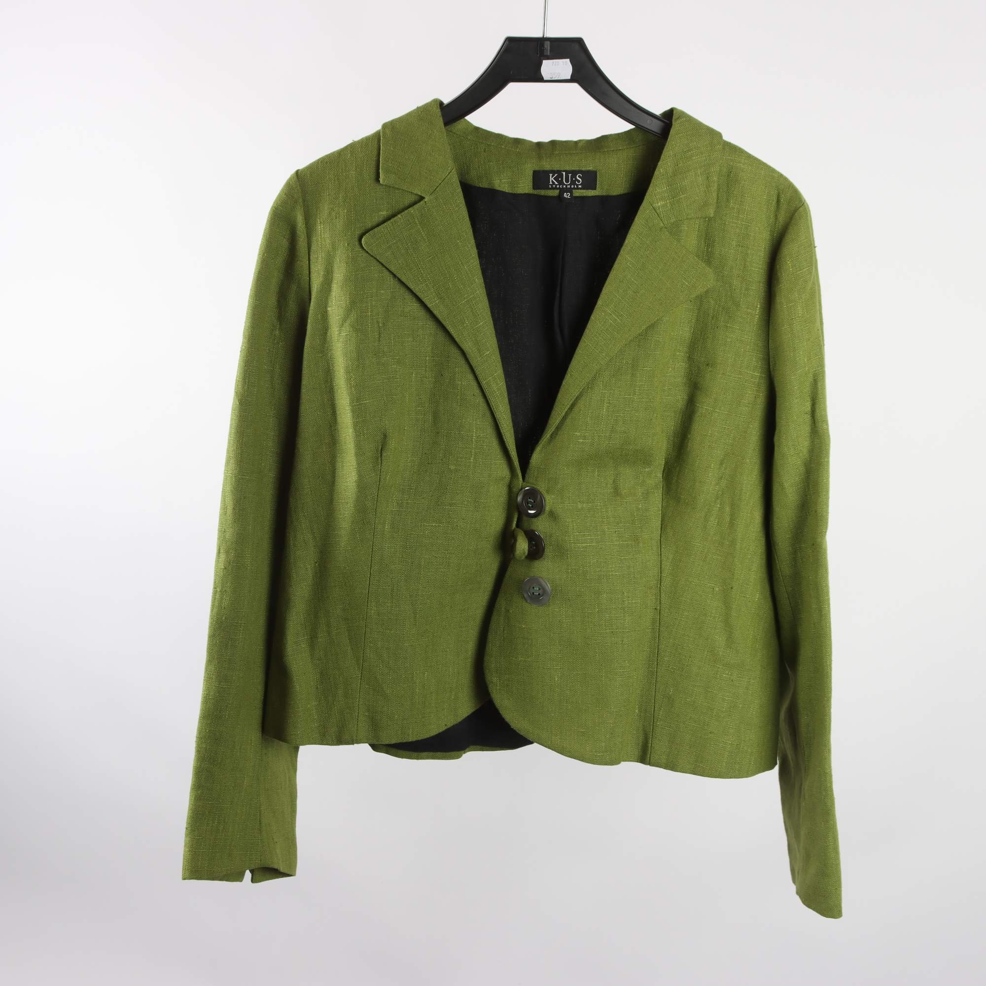 Jacka, K.U.S, grön, 100% lin, stl. 42.