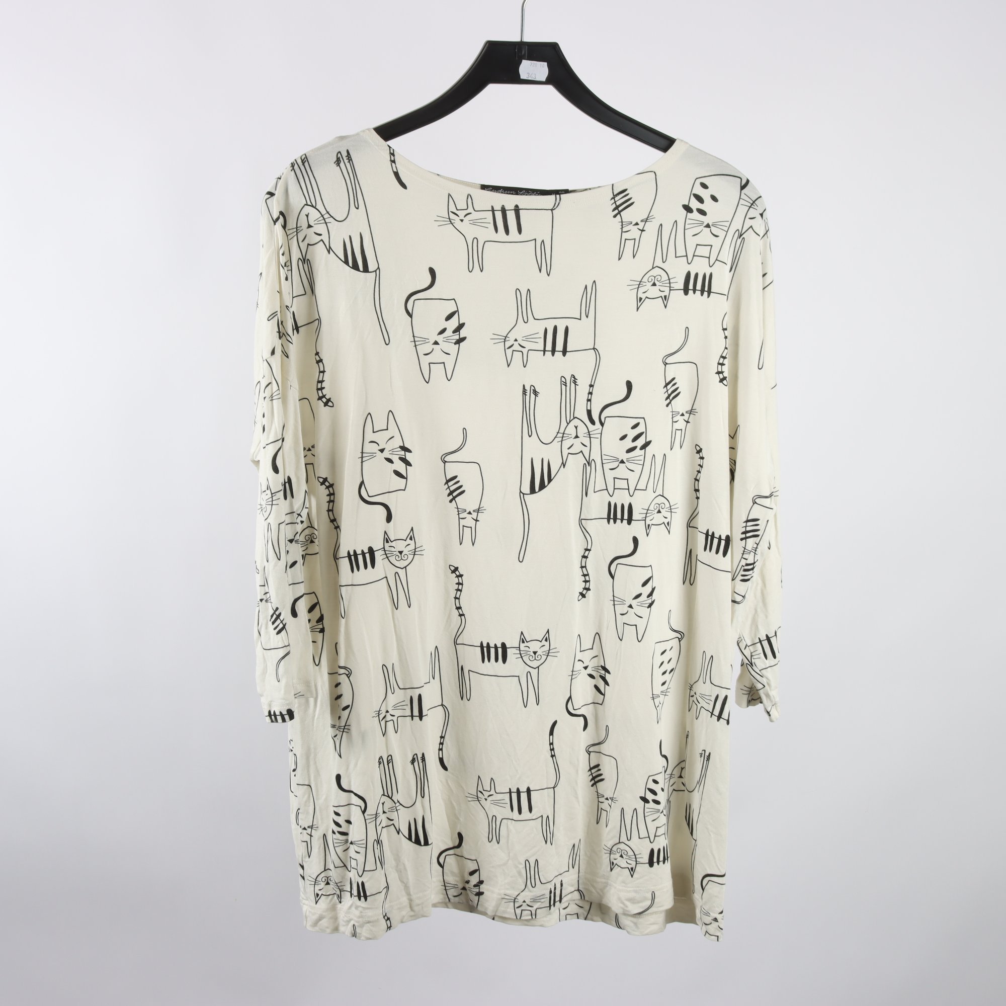 Tröja, Gudrun Sjödén, vit, katter, stl. M.