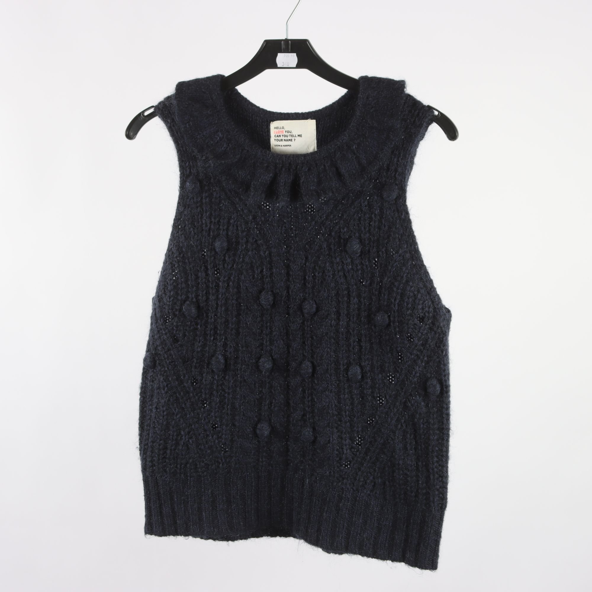 Väst, Leon & Harper, blå, ull, mohair, stl. ca. S.