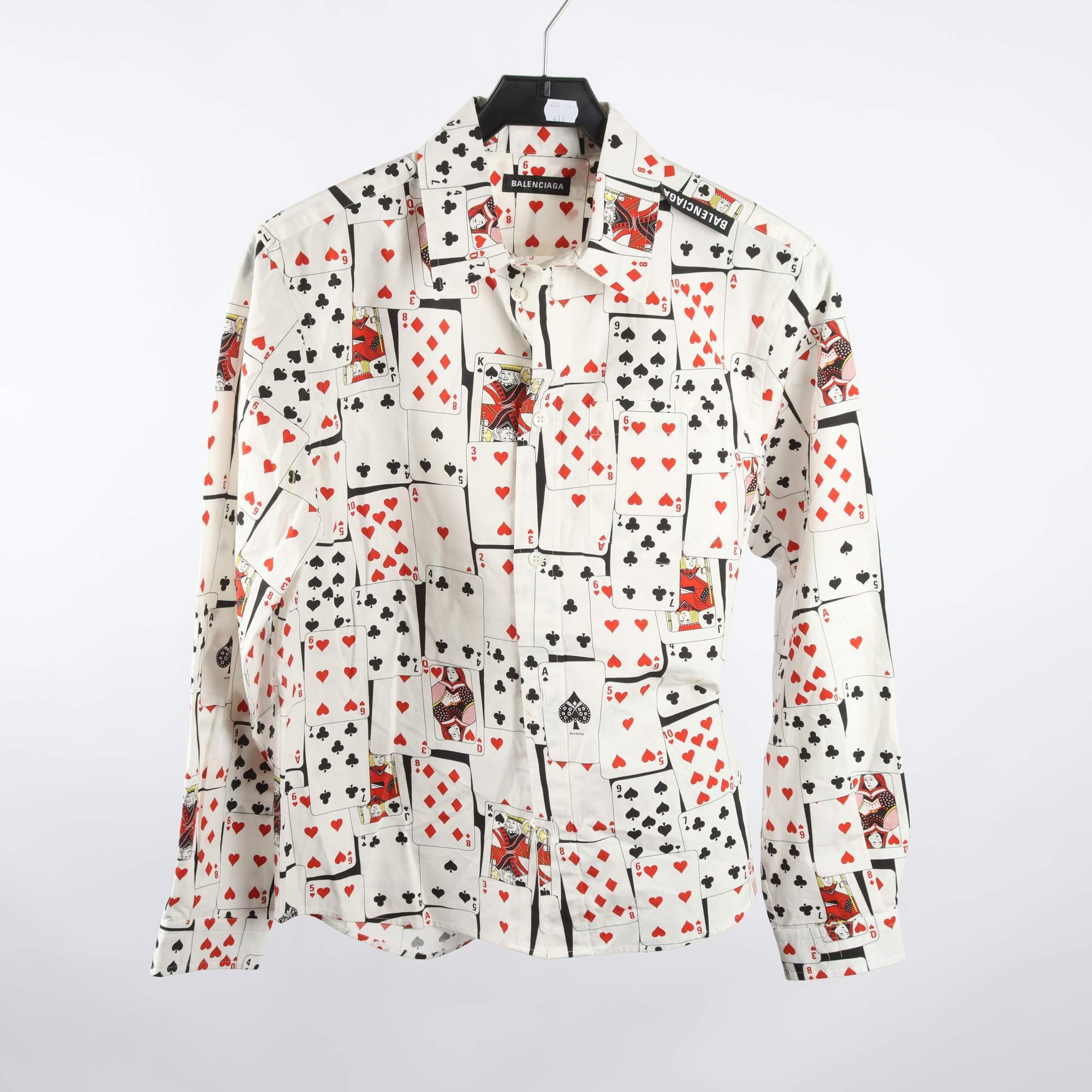 Skjorta, Balenciaga, vit, kortlek, stl. 39.