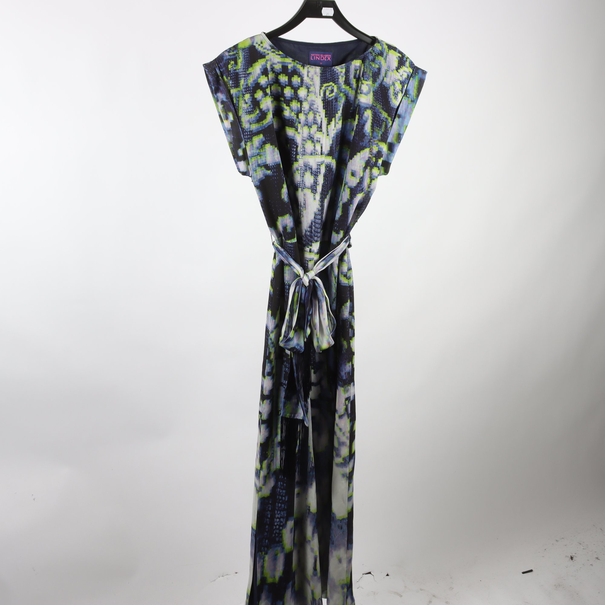 Klänning, Matthew Williamson x Lindex, blå, mönstrad, stl. 34