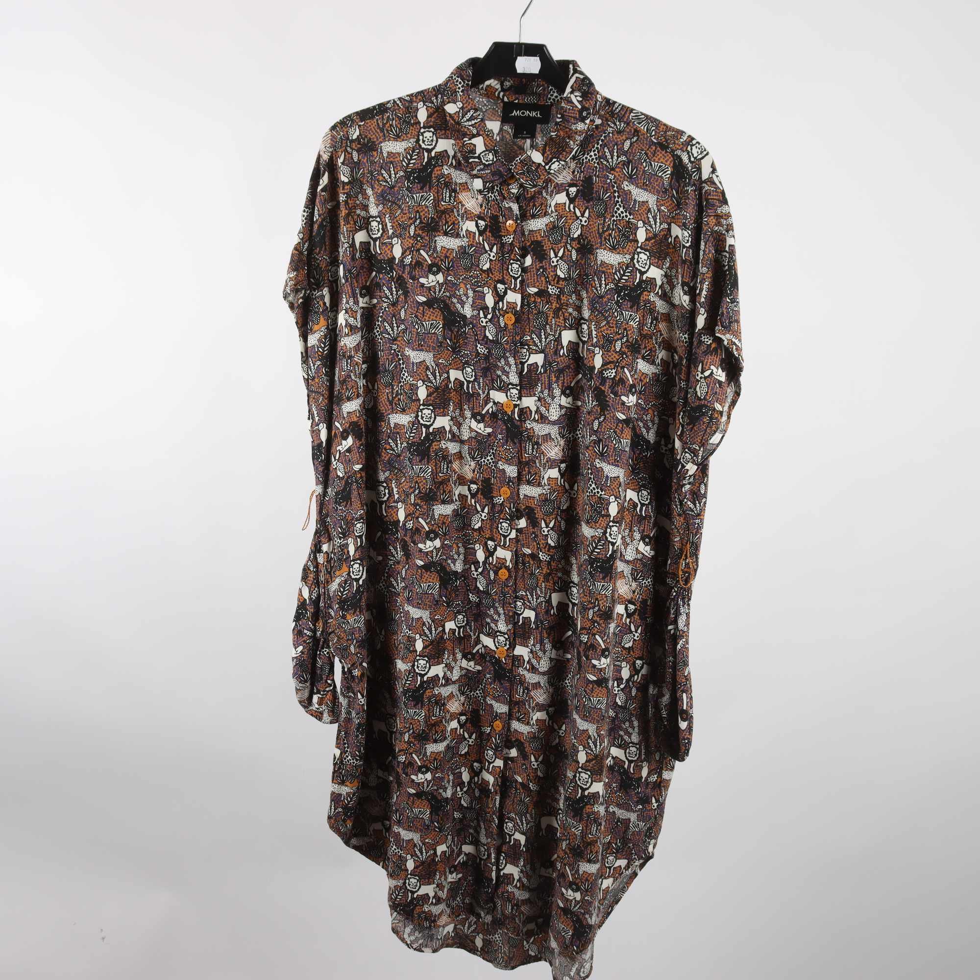 Klänning, Monki, blå, brun, stl. S.