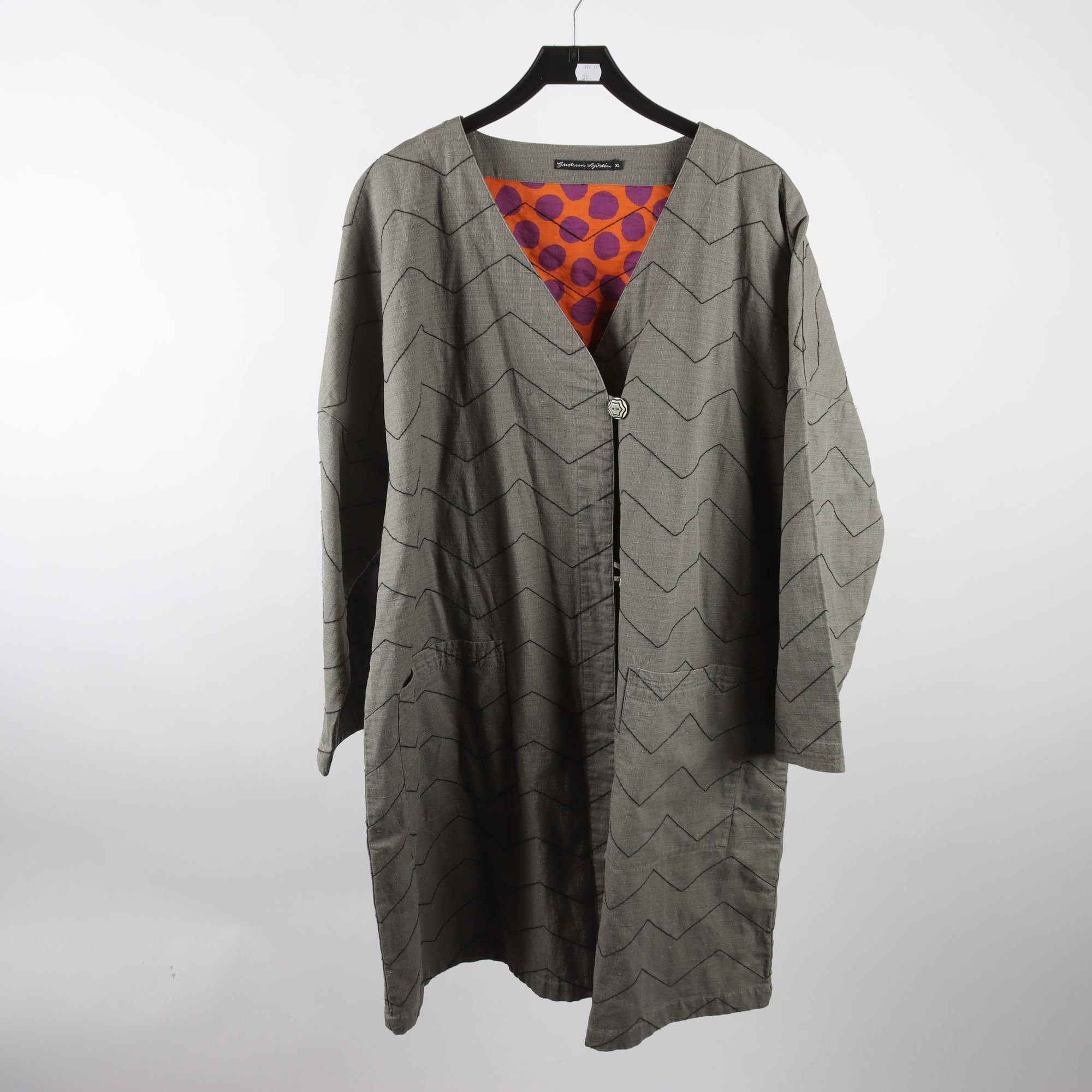 Jacka, Gudrun Sjödén, grå, linmix, stl. XL.