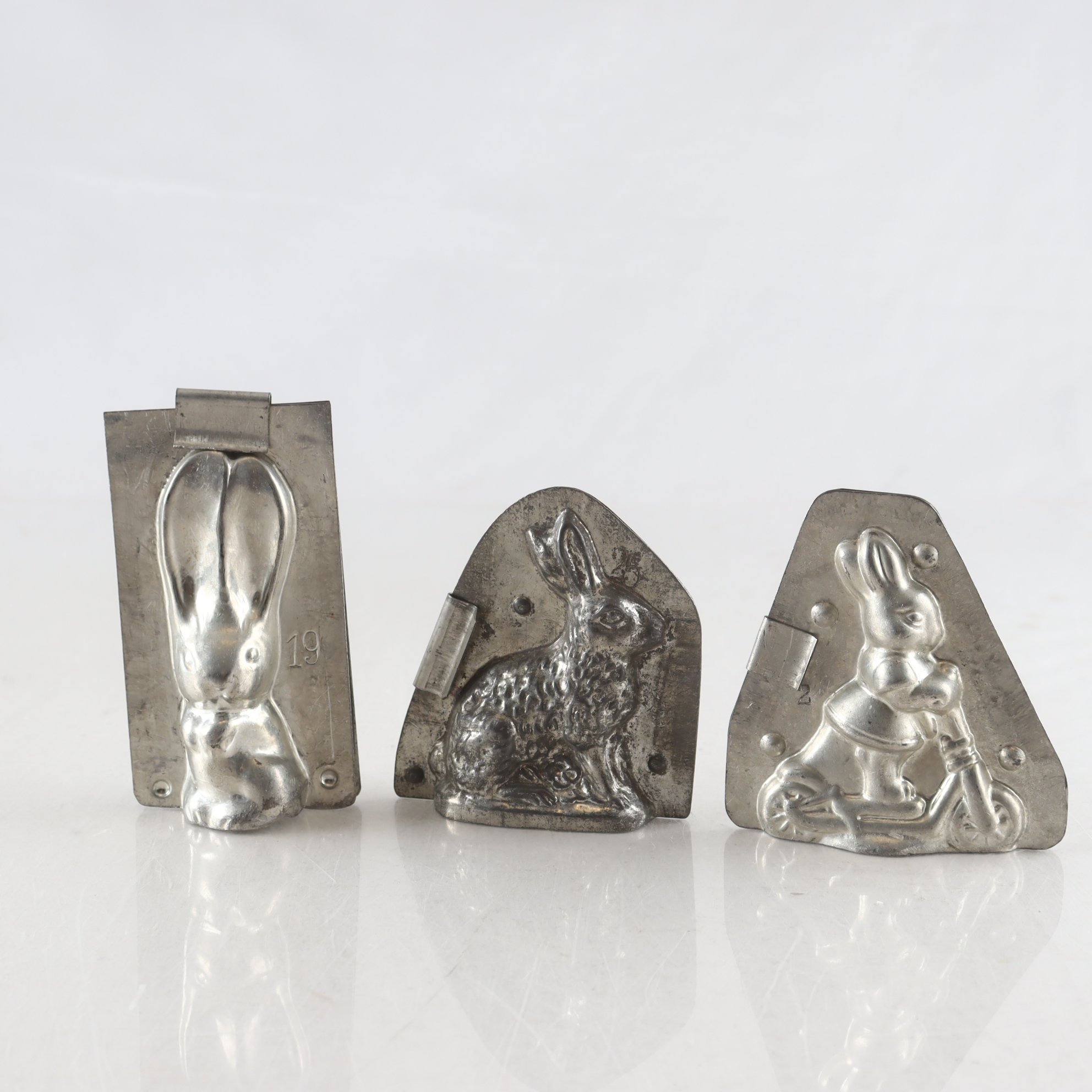 Chokladformar, plåt, påskharar, 1900-tal