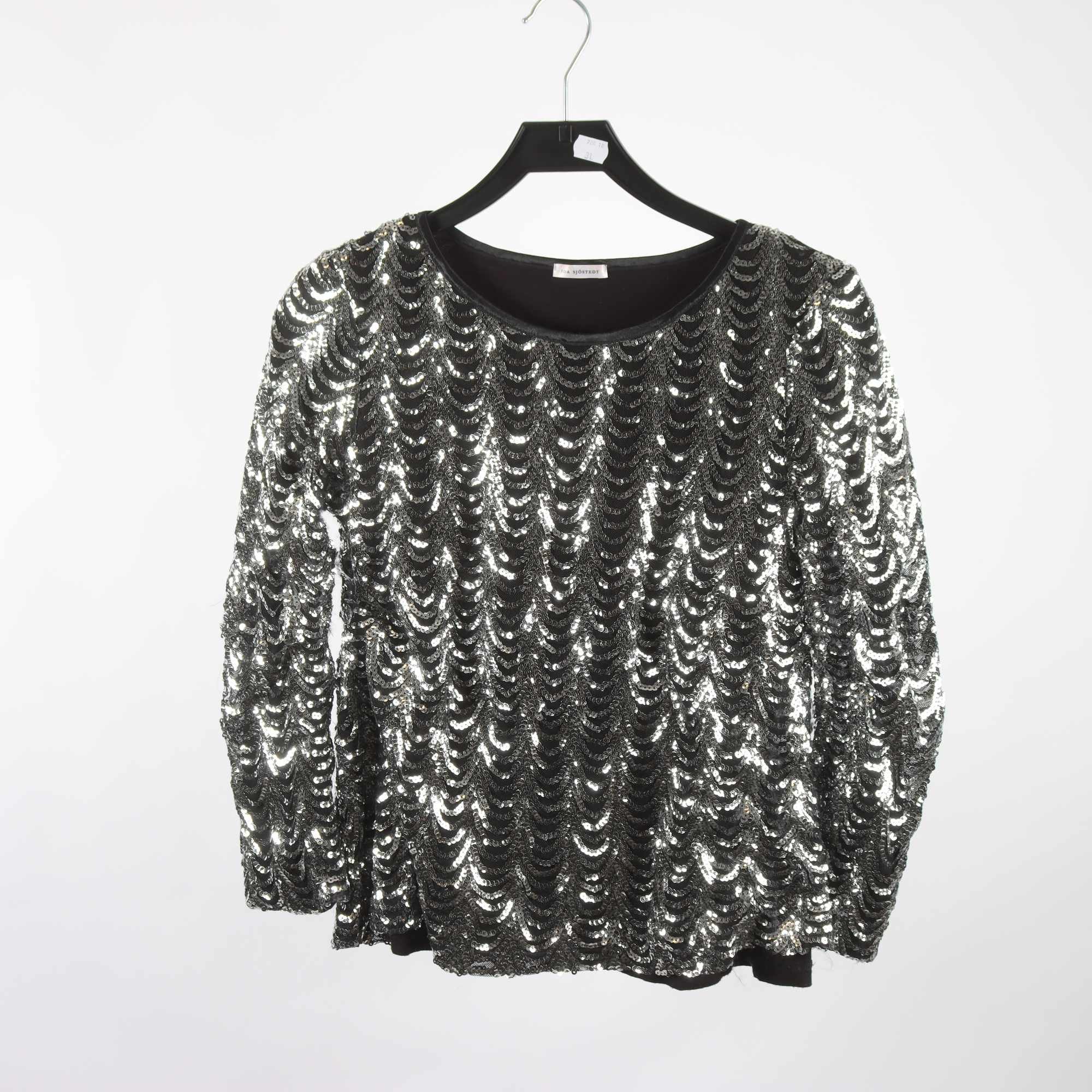 Tröja, Ida Sjöstedt, svart, silver, paljetter, stl. S