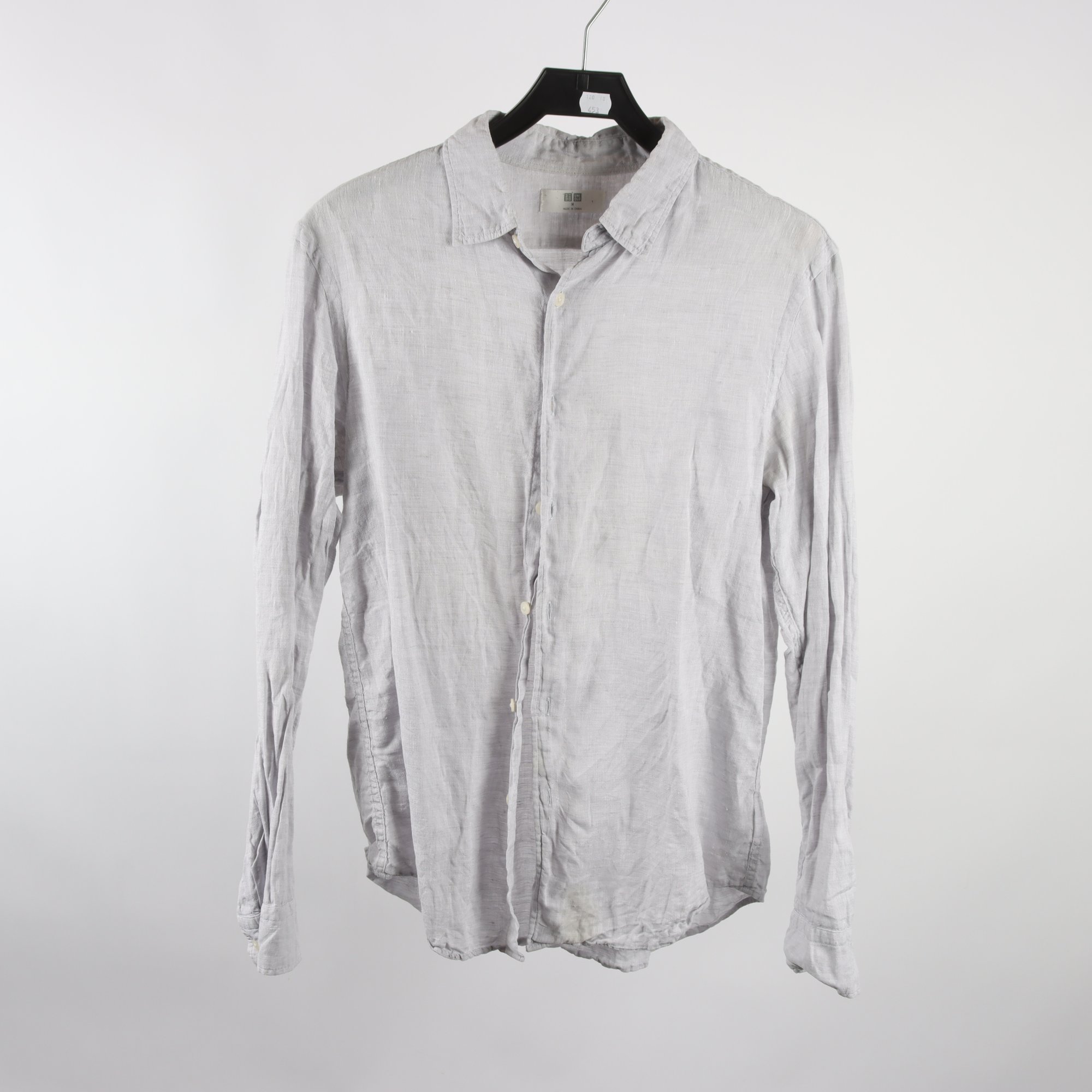 Skjorta, Uniqlo, grå, 100% lin, stl. M.