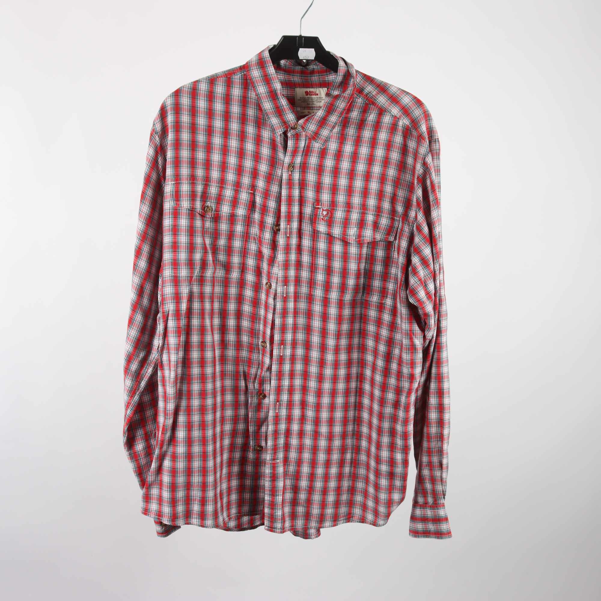 Skjorta, Fjällräven, rutig, röd, stl. XL.