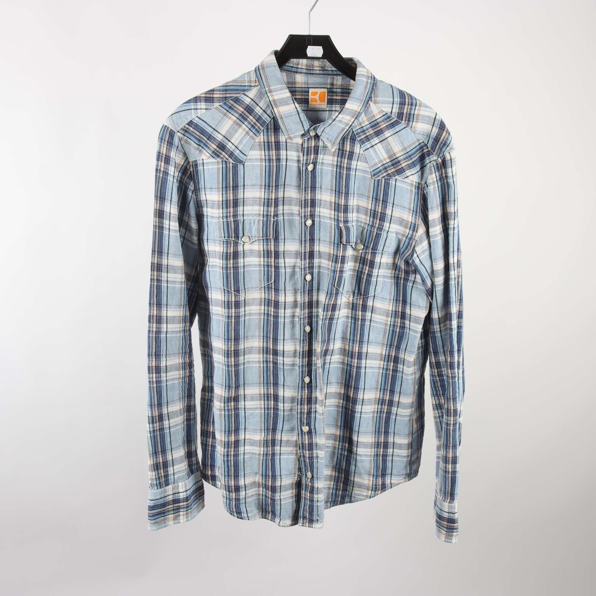 Skjorta, Boss Orange, rutig, blå, 100% lin, stl. XL.