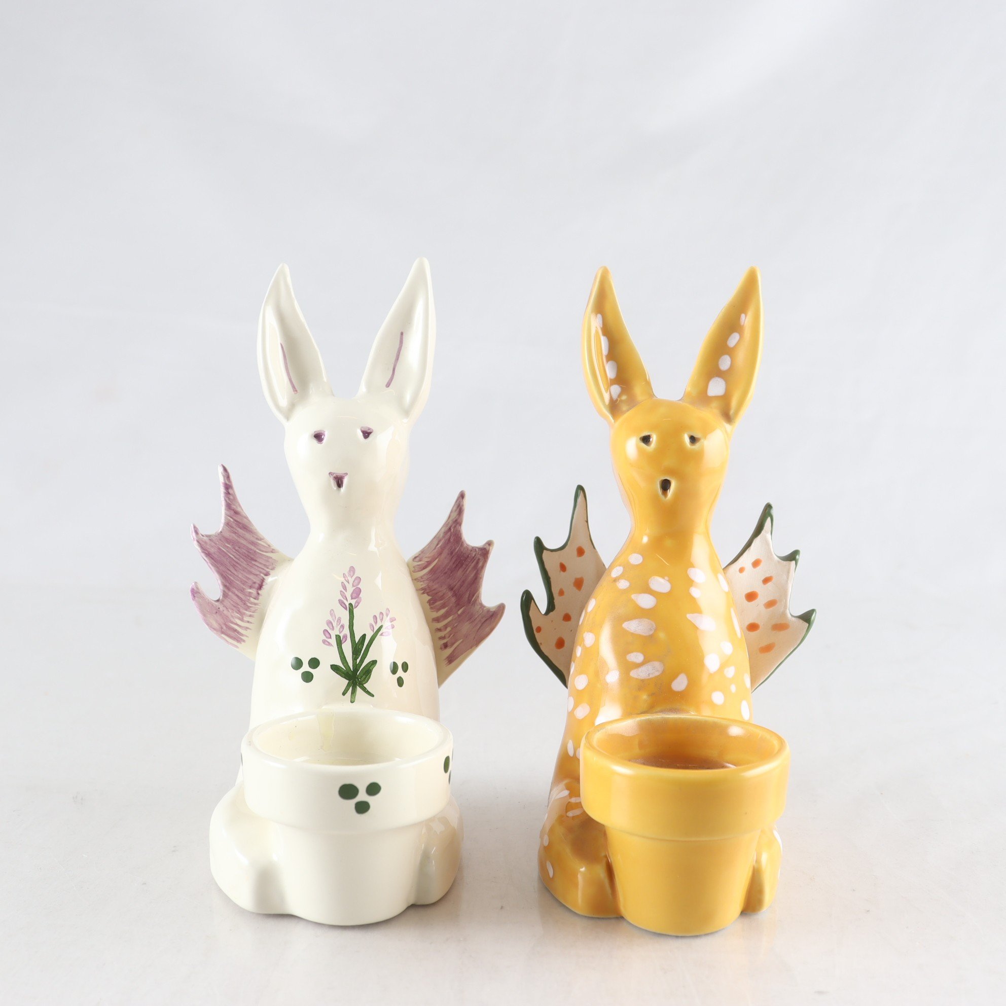 Äggkoppar, keramik, kaniner, Lena Linderholm