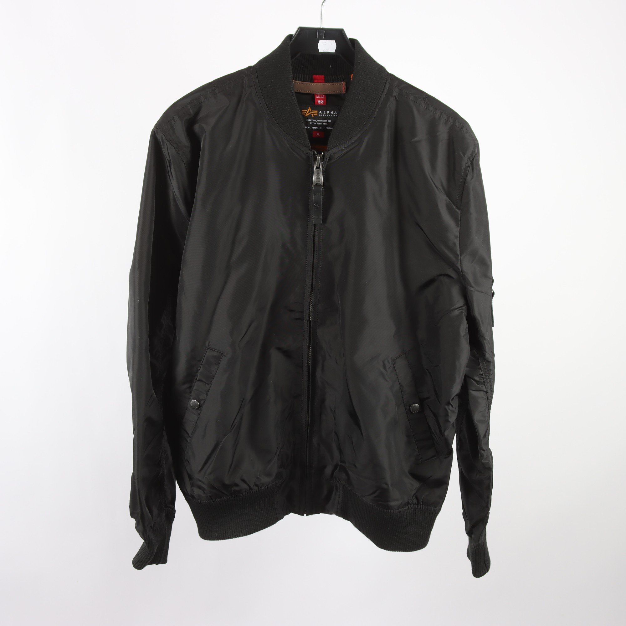 Vårjacka, Alpha Industri, svart, stl. XL.