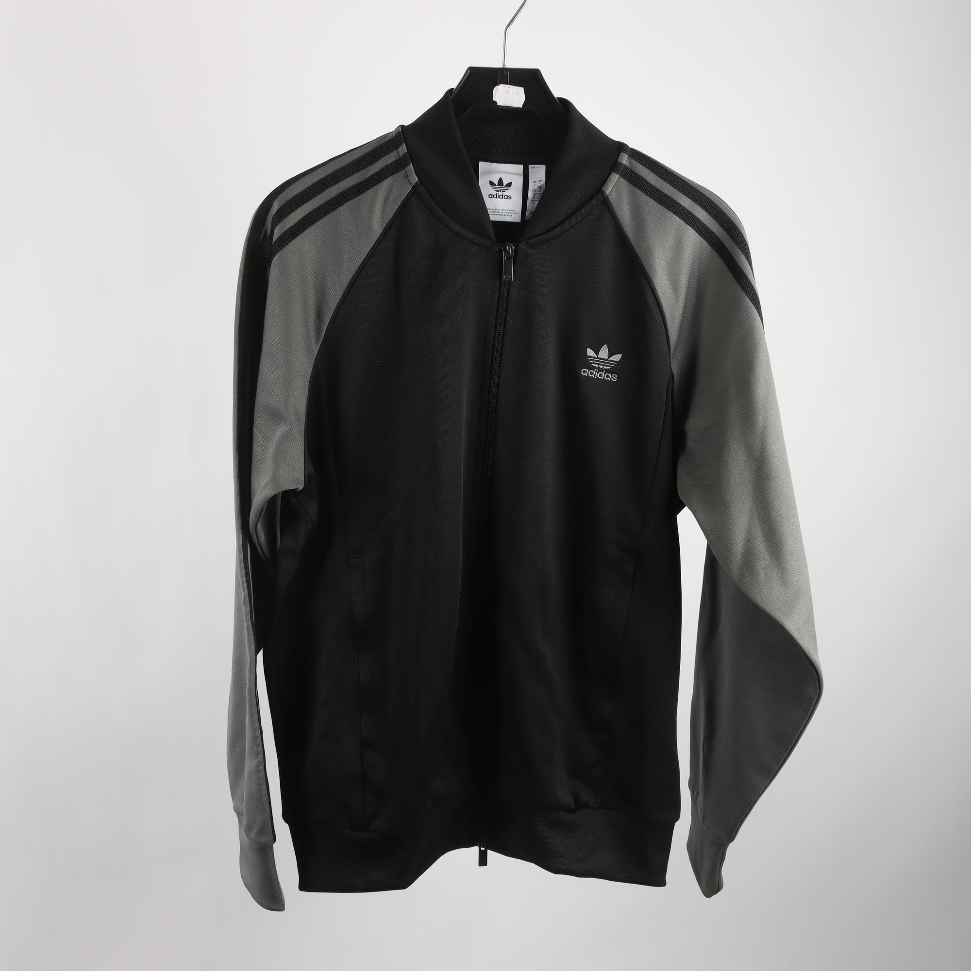 Träningsjacka, Adidas, svart, grå, stl. L.